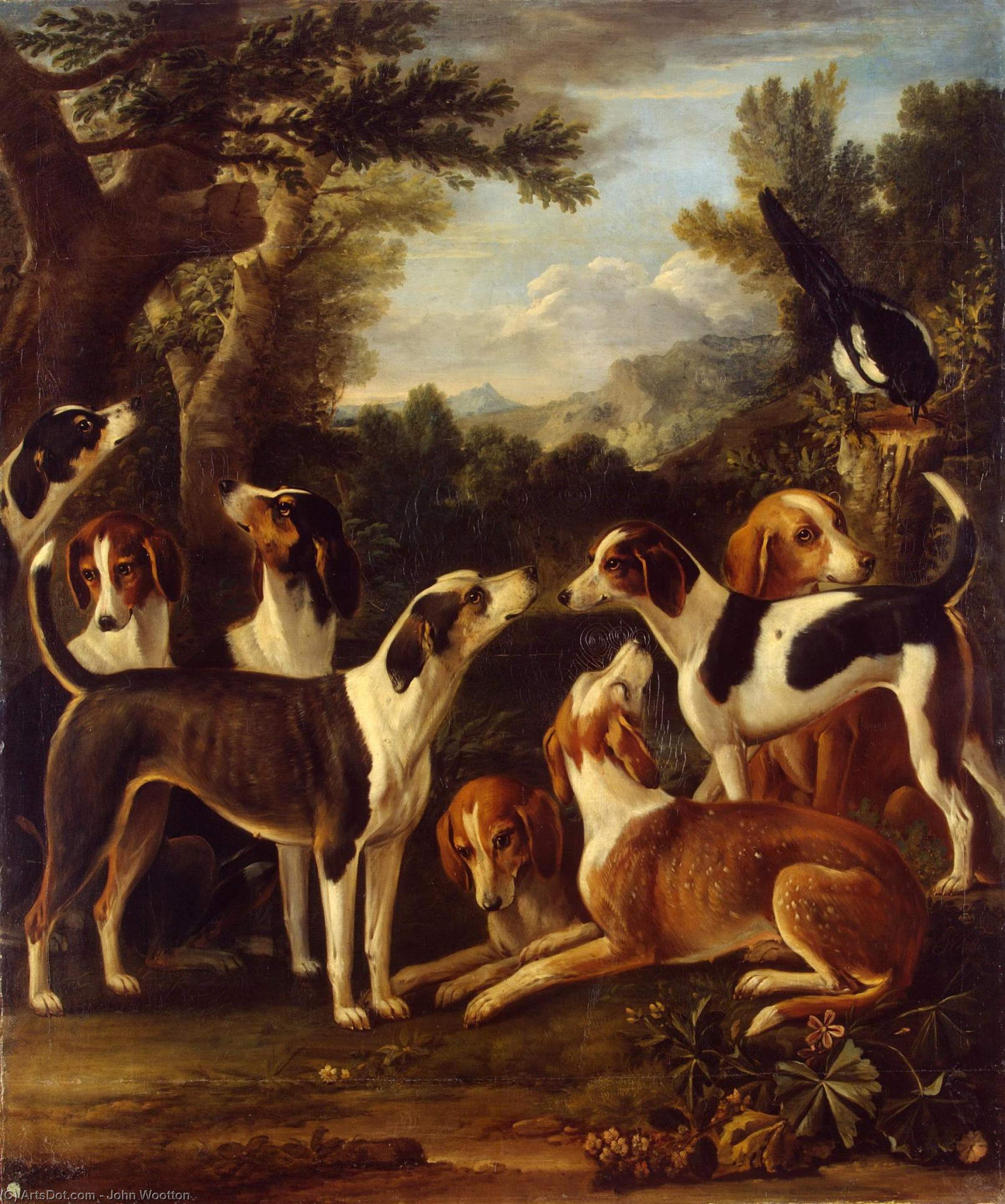Hunde Und Eine Elster — John Wootton