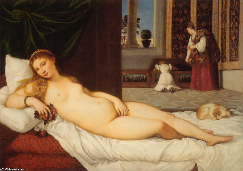 Titian 1538 Odkrijte Titianovo 'venero Iz Urbina', Renesančni Mojstrski Del! Raziskujte Njeno Čutno Lepoto, Beneški Slog In Bogato Simboliko V Tej Ikonični Oljni Sliki Iz Leta 1538. 119 X 165 Cm Galleria Degli Uffizi, Florence Renesansa Olje Na Plat — Tiziano