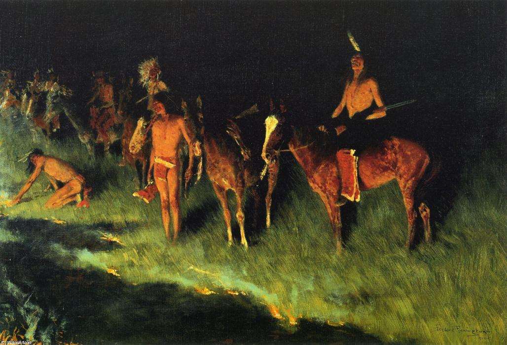 The Grass Fire — Frederic Remington