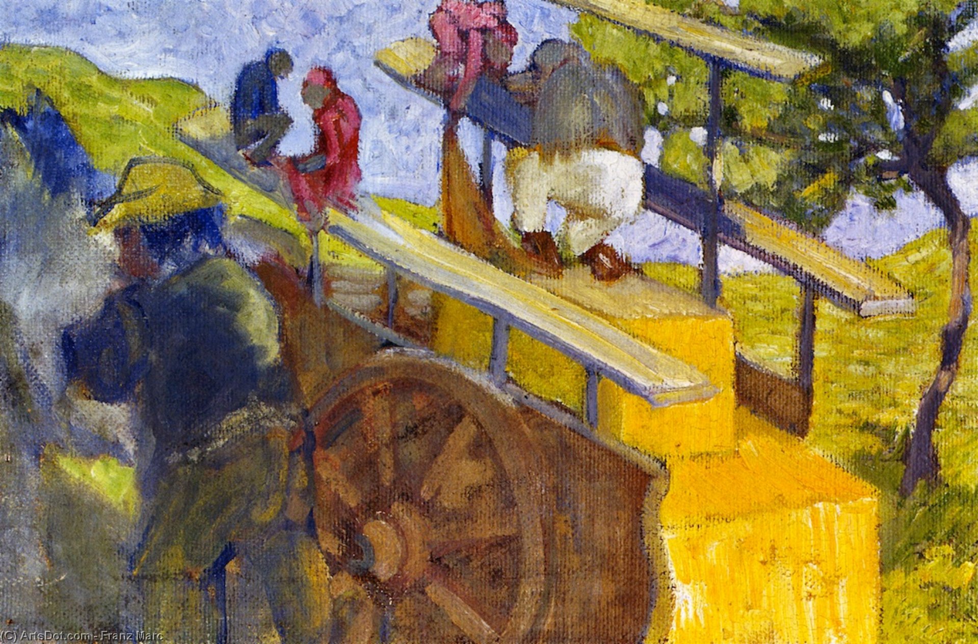 Affen Auf Einem Karren — Franz Marc