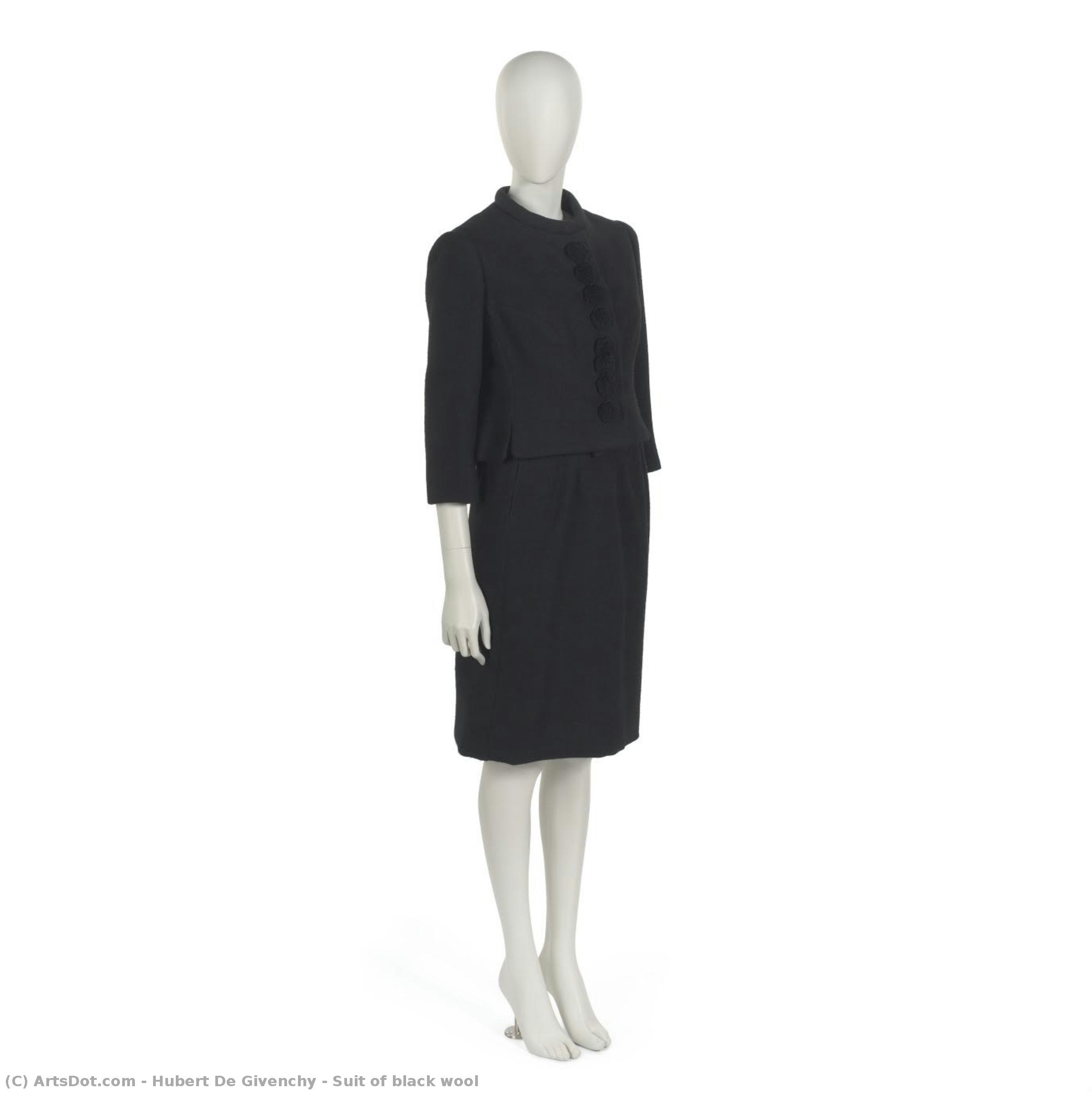 Suit Of Black Wool — Hubert De Givenchy