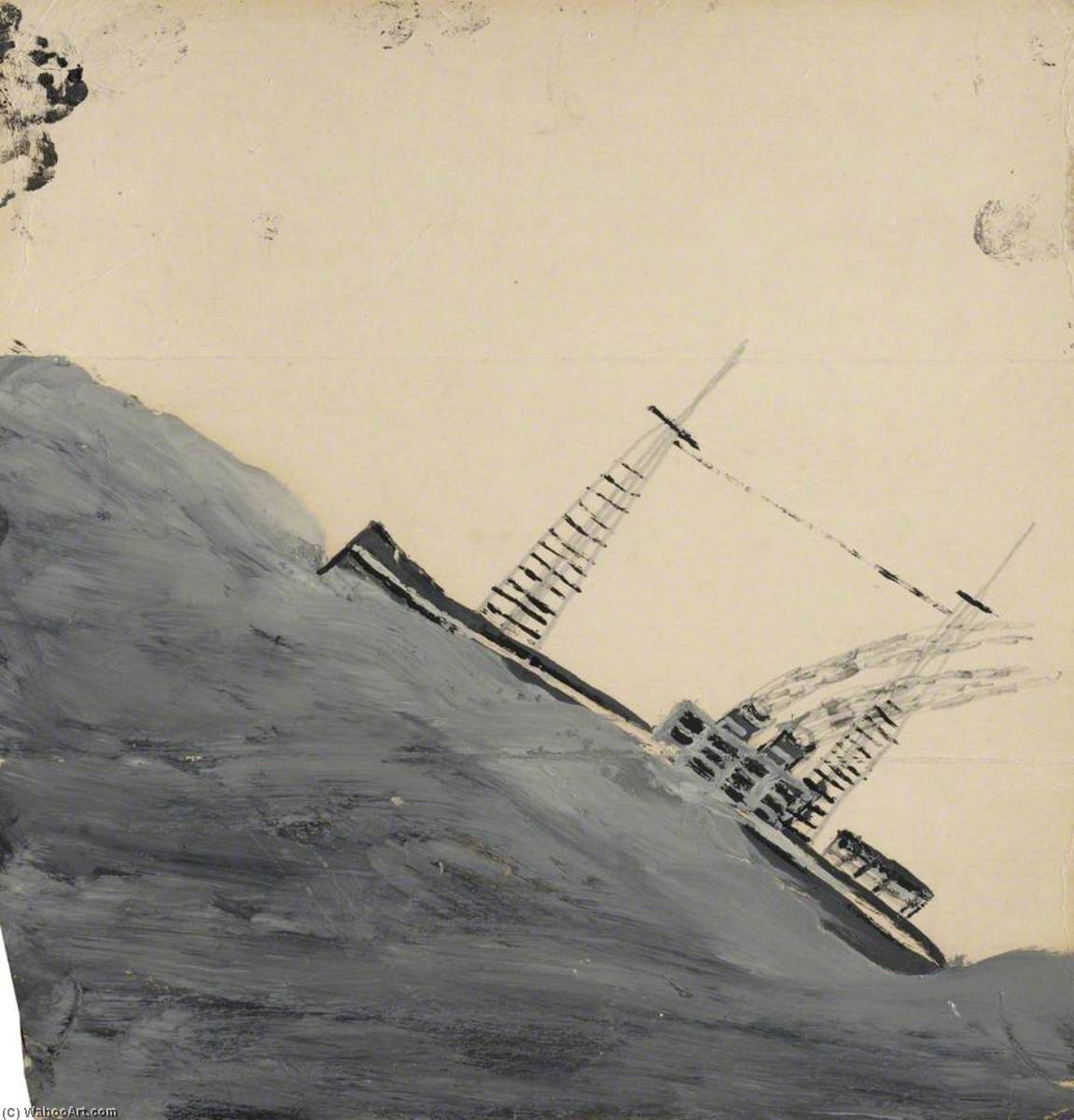 Motor Vessel Mounting A Wave — Alfred Wallis