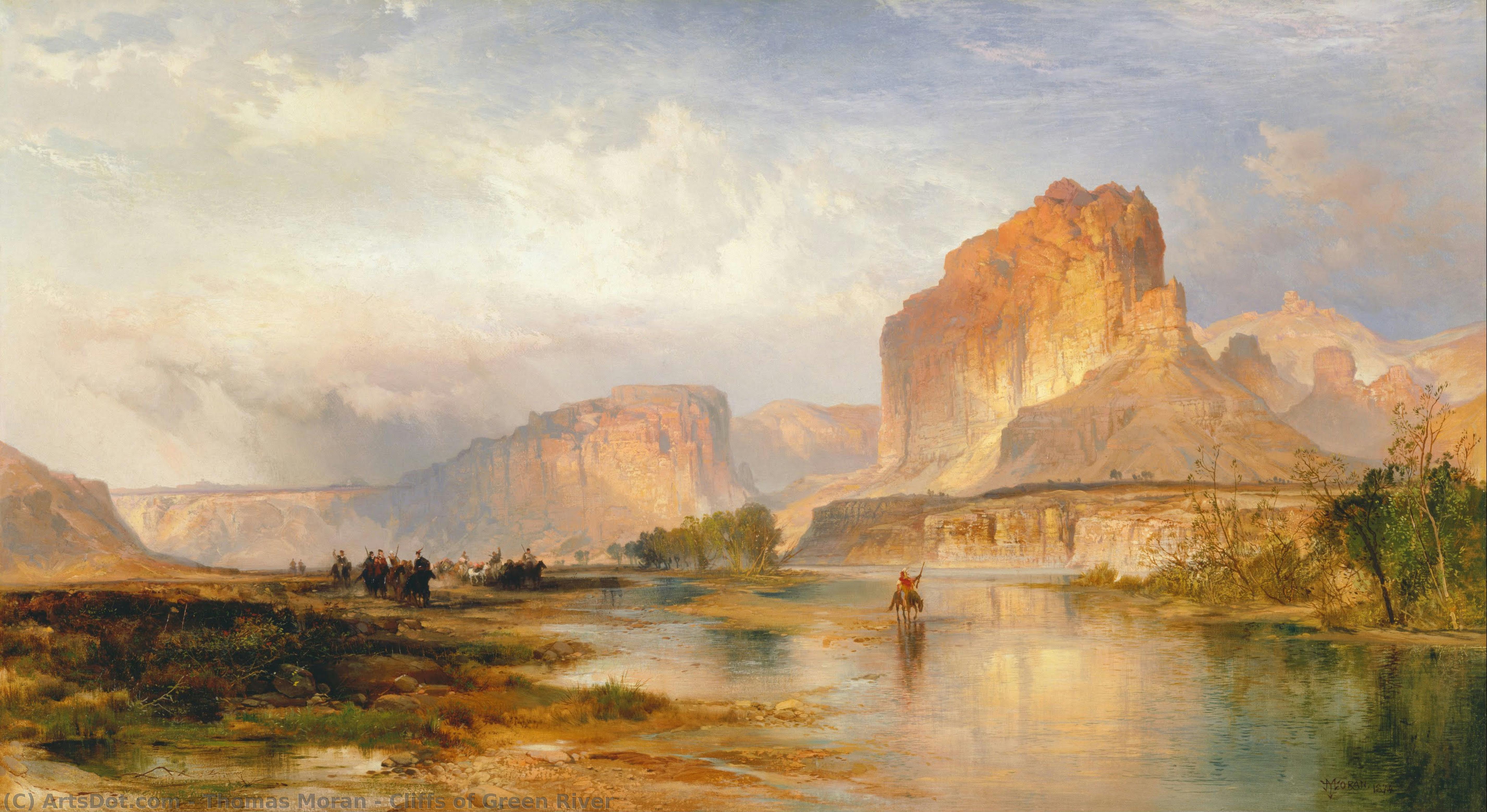Klippen Des Green River — Thomas Moran