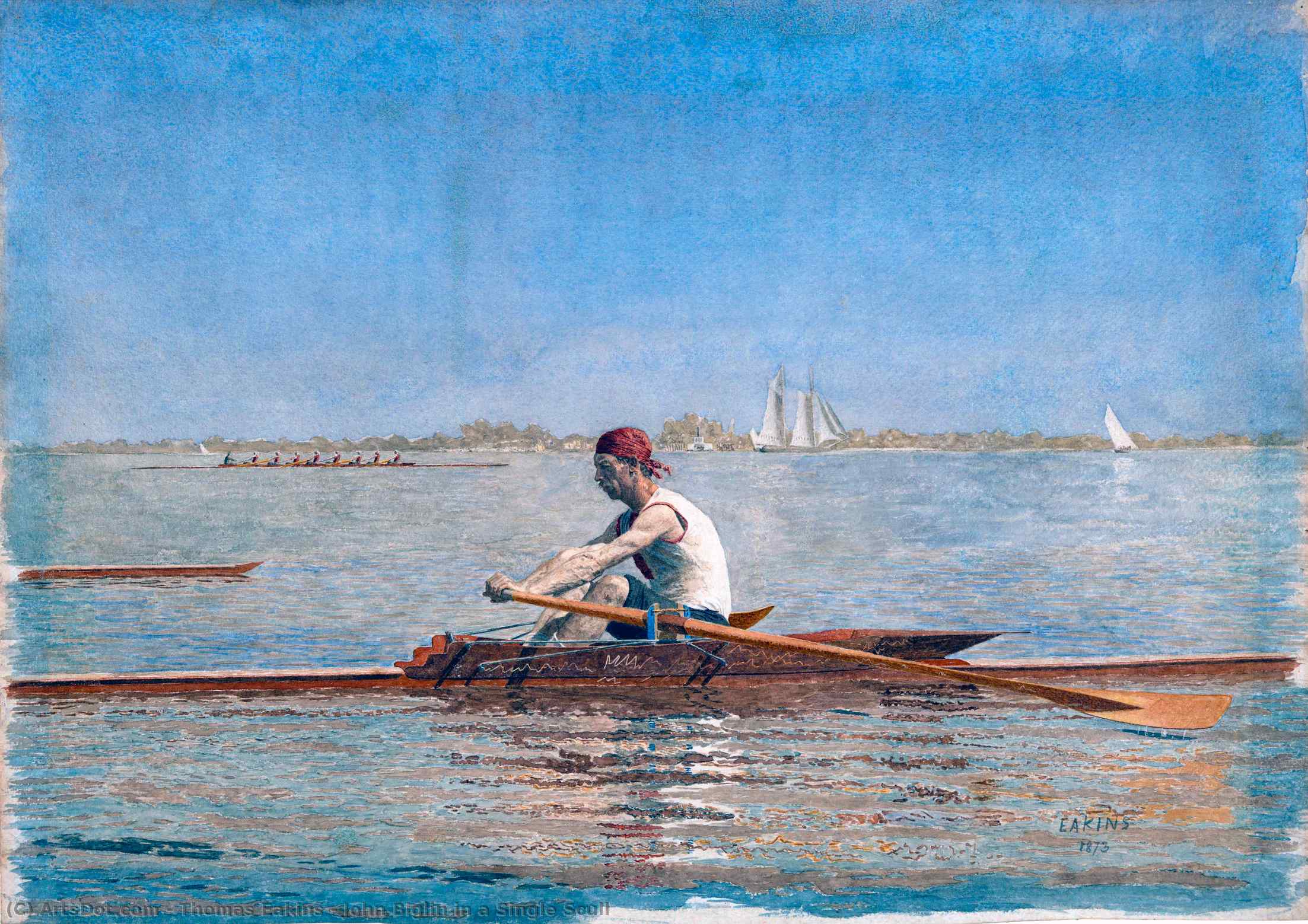 John Biglin In A Single Scull — Thomas Eakins