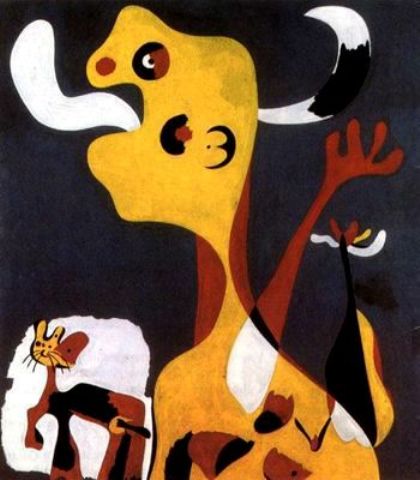 Žena A Pes Před Měsícem — Joan Miró