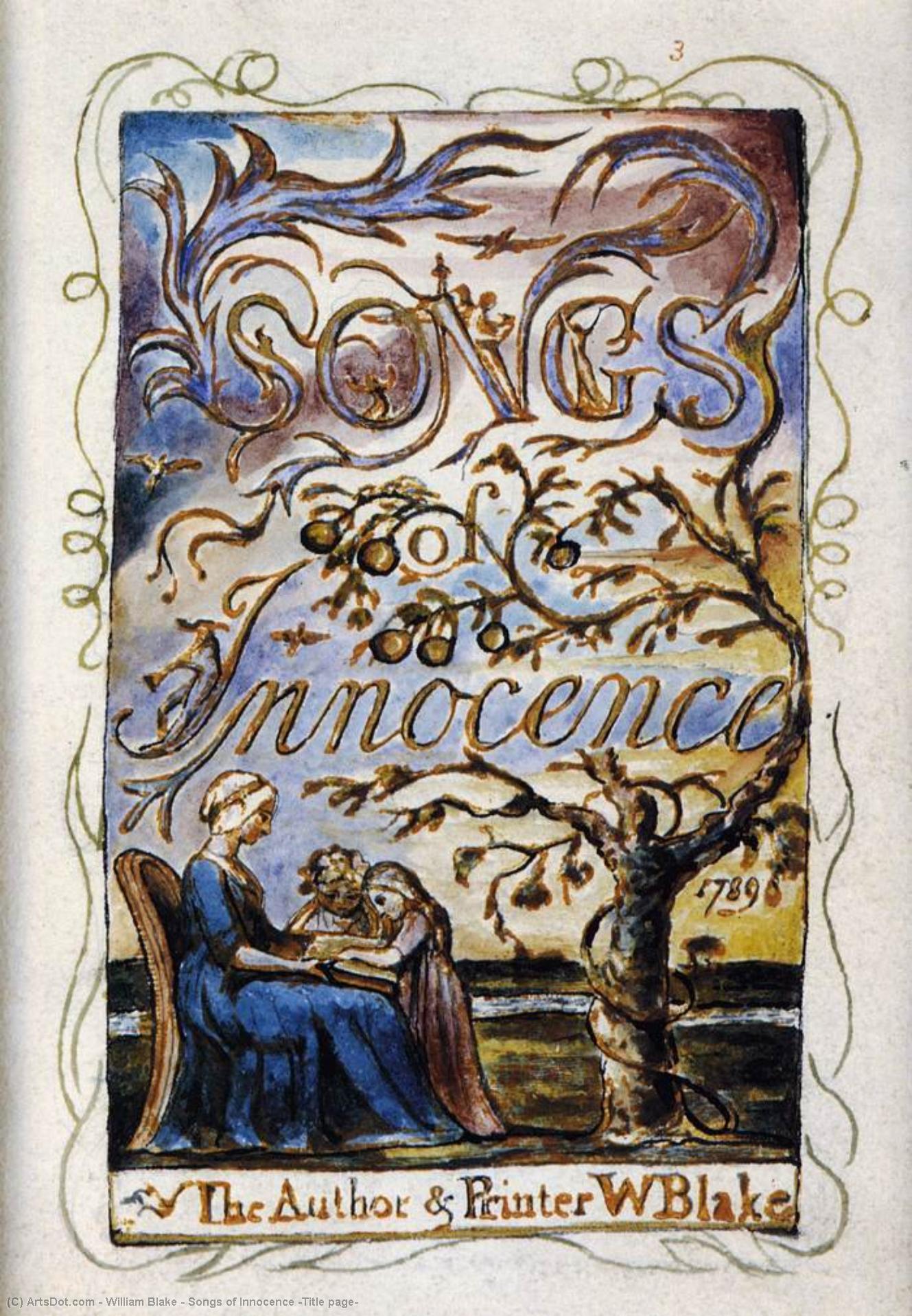 Sånger Om Oskuld (titelsida) — William Blake