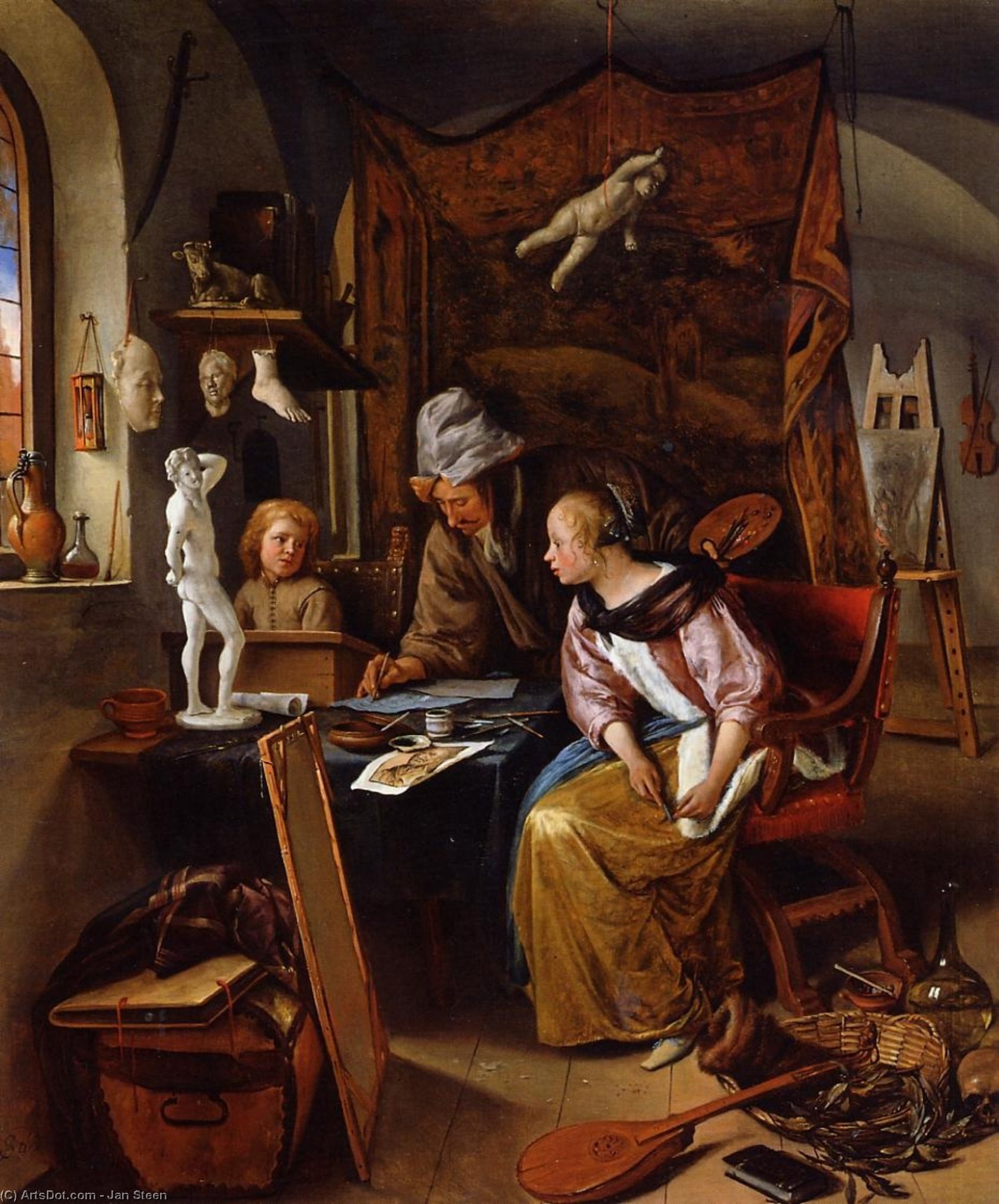 Die Zeichenstunde — Jan Havickszoon Steen