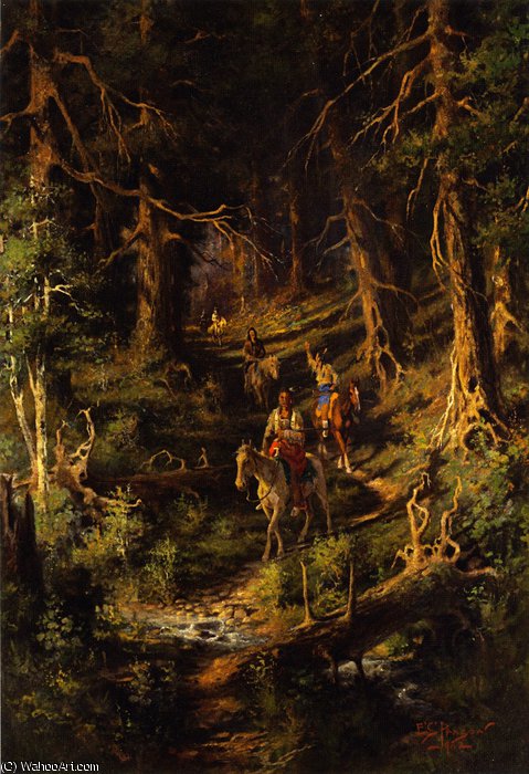 Idians In A Forest — Edgar Samuel Paxson
