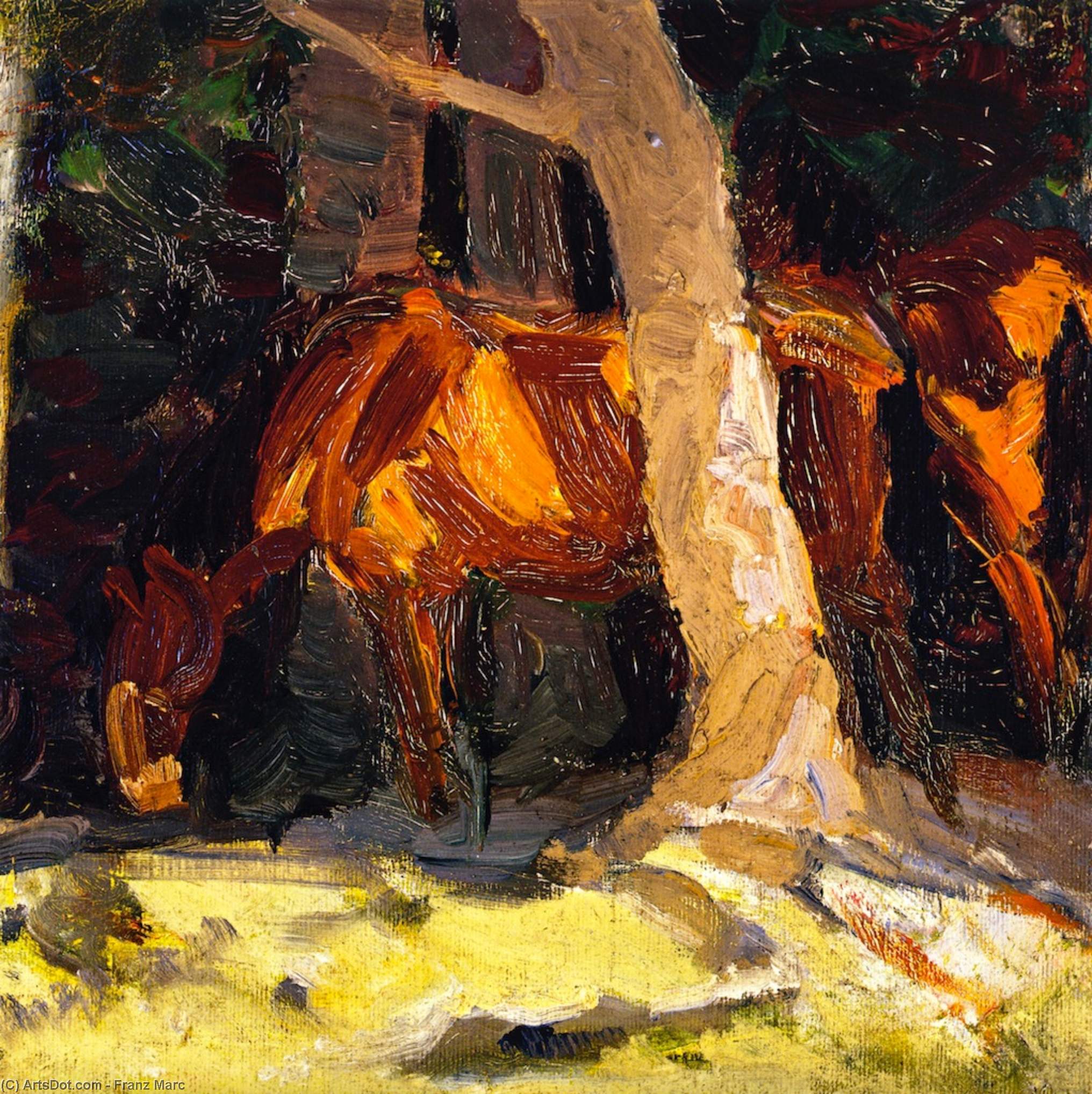 Dibujo De Caballos I — Franz Marc