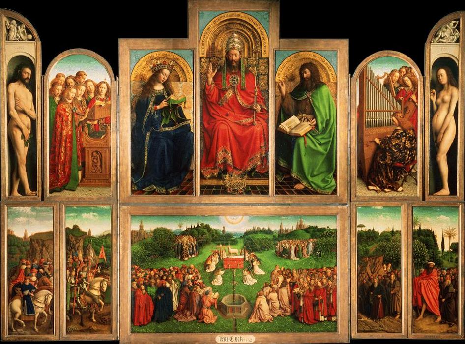 Explore Jan Van Eyck’s ‘ghent Altarpiece’! A Renaissance Masterpiece Showcasing Groundbreaking Oil Painting & Intricate Detail. Discover Its Symbolism & Historical Significance. The Ghent Altarpiece Artworks_database /en/art/jan-van-eyck-the-ghent-alta — ヤン・ファン・エイク