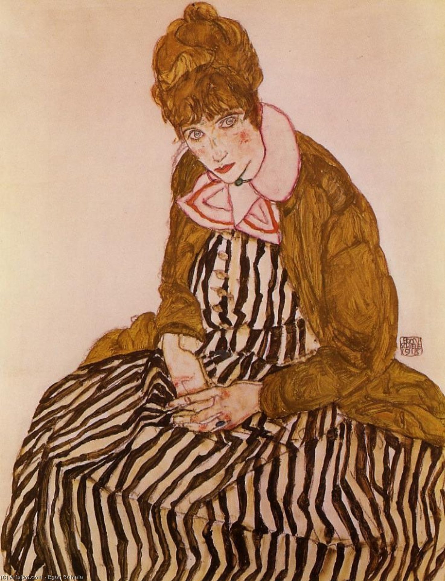 Edith Schiele, Sitzend — Egon Schiele
