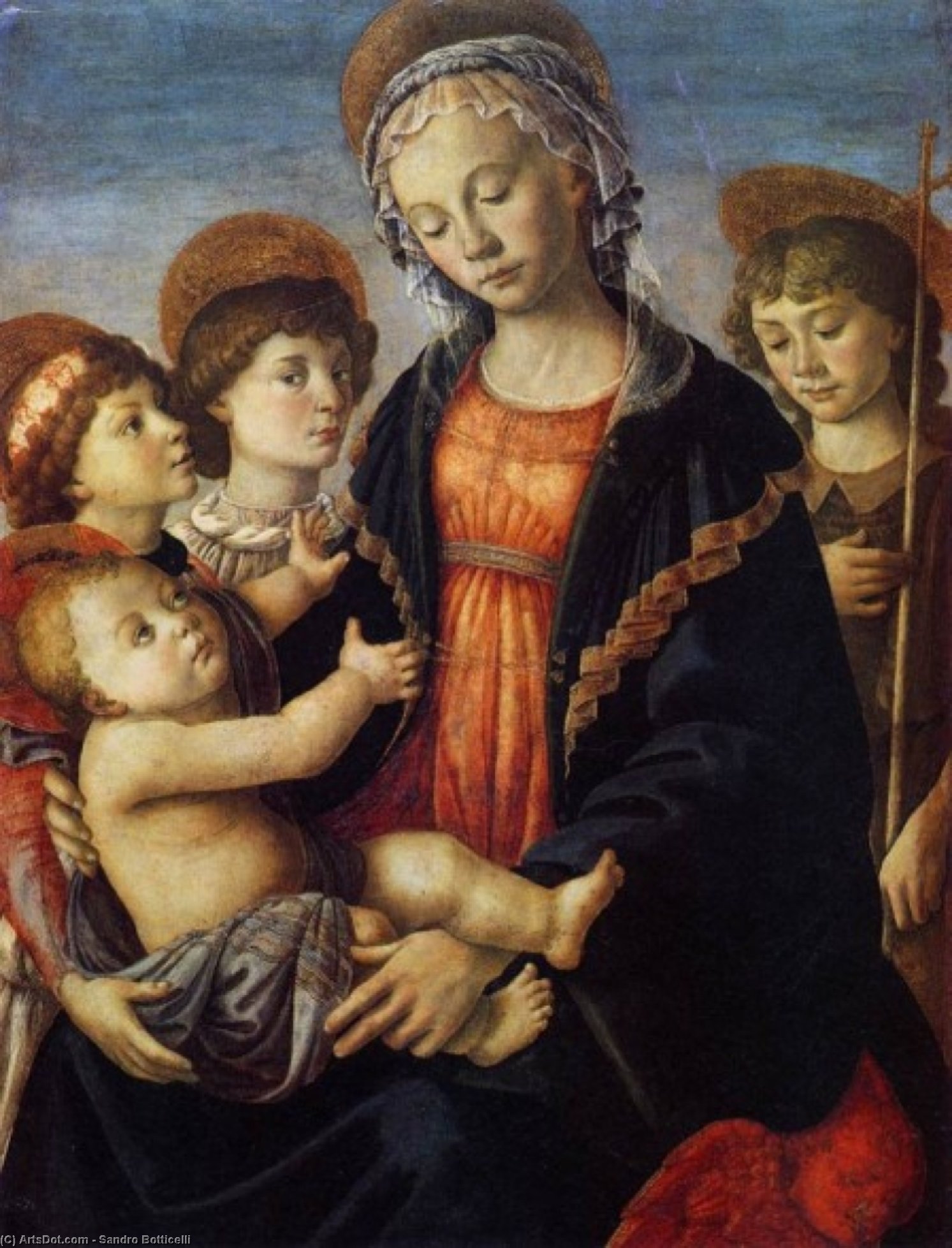 A Virgem Com O Menino E Dois Anjos — Sandro Botticelli