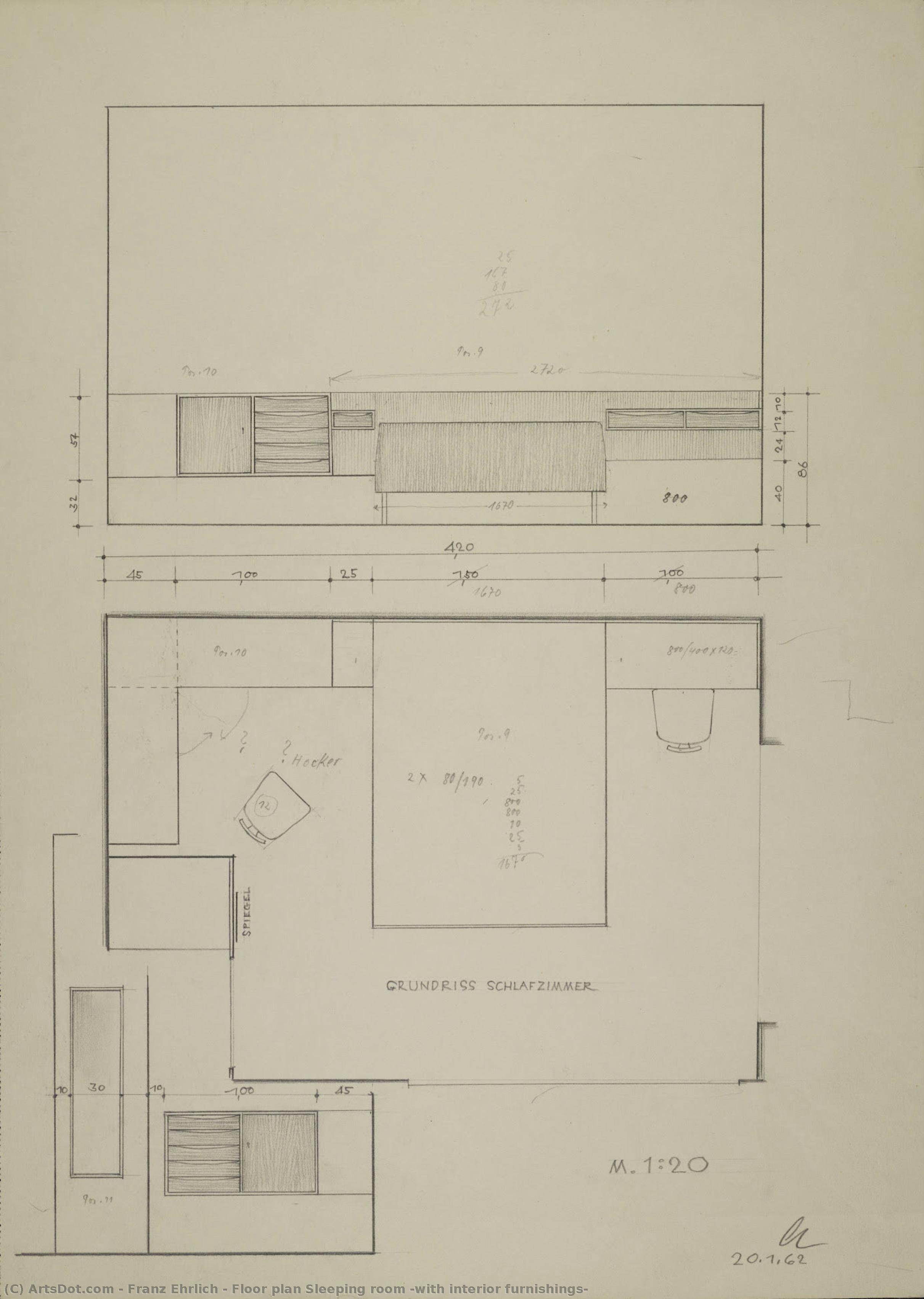 Planta Baixa Quarto (com Mobiliário Interno) — Franz Ehrlich