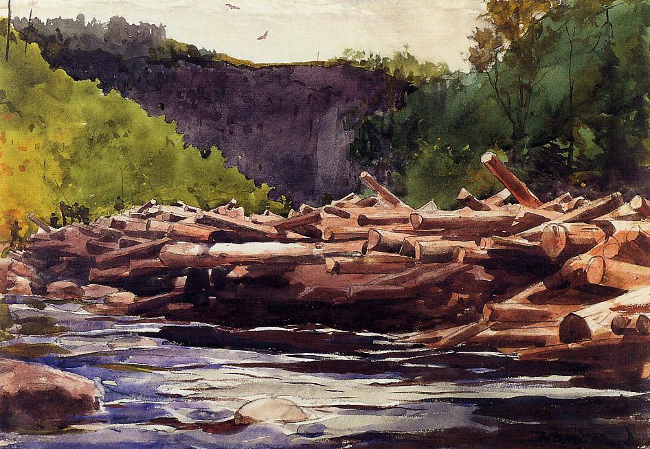 Hudson River En Roca Azul, Condado De Essex (también Conocido Como El Tapón) — Winslow Homer
