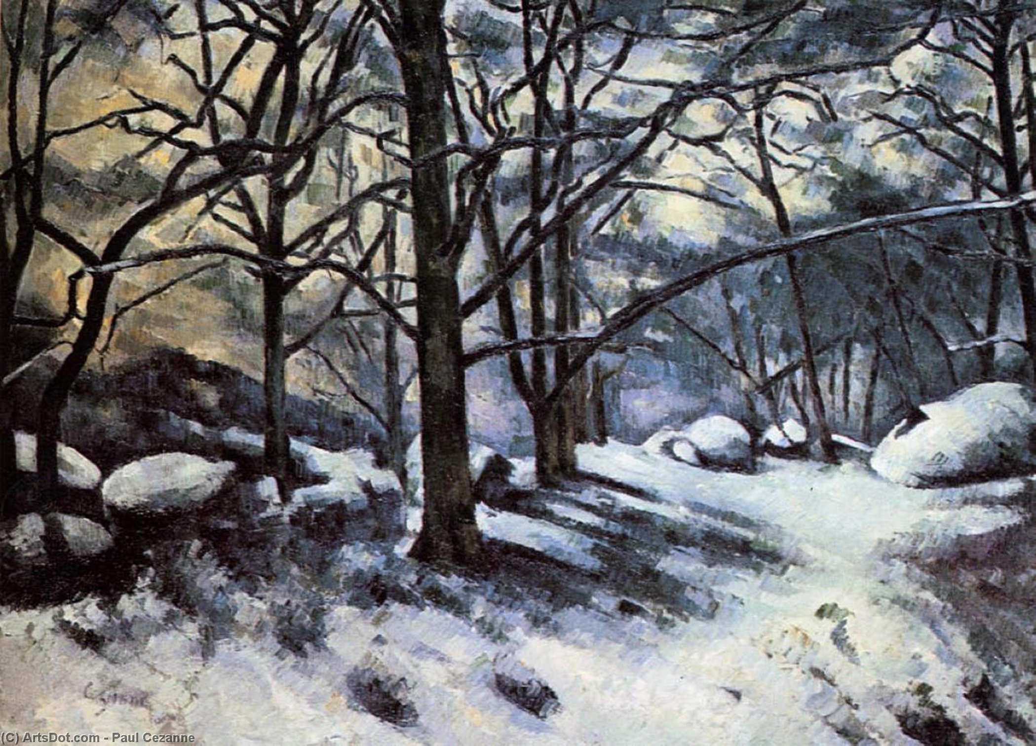 Melting Snow, Fontainebleau — Paul Cézanne