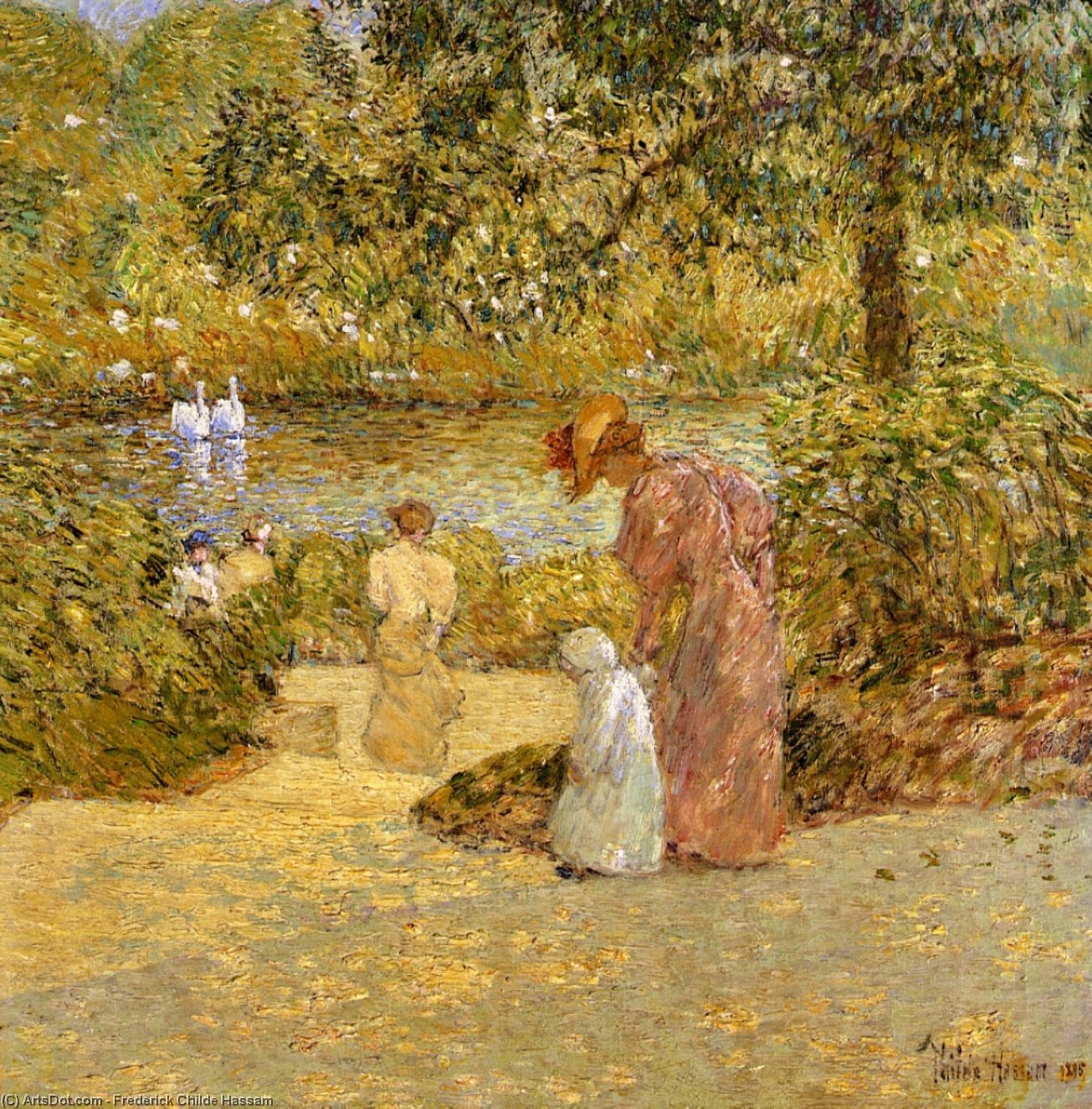 Abstieg Den Treppen, Central Park — Frederick Childe Hassam