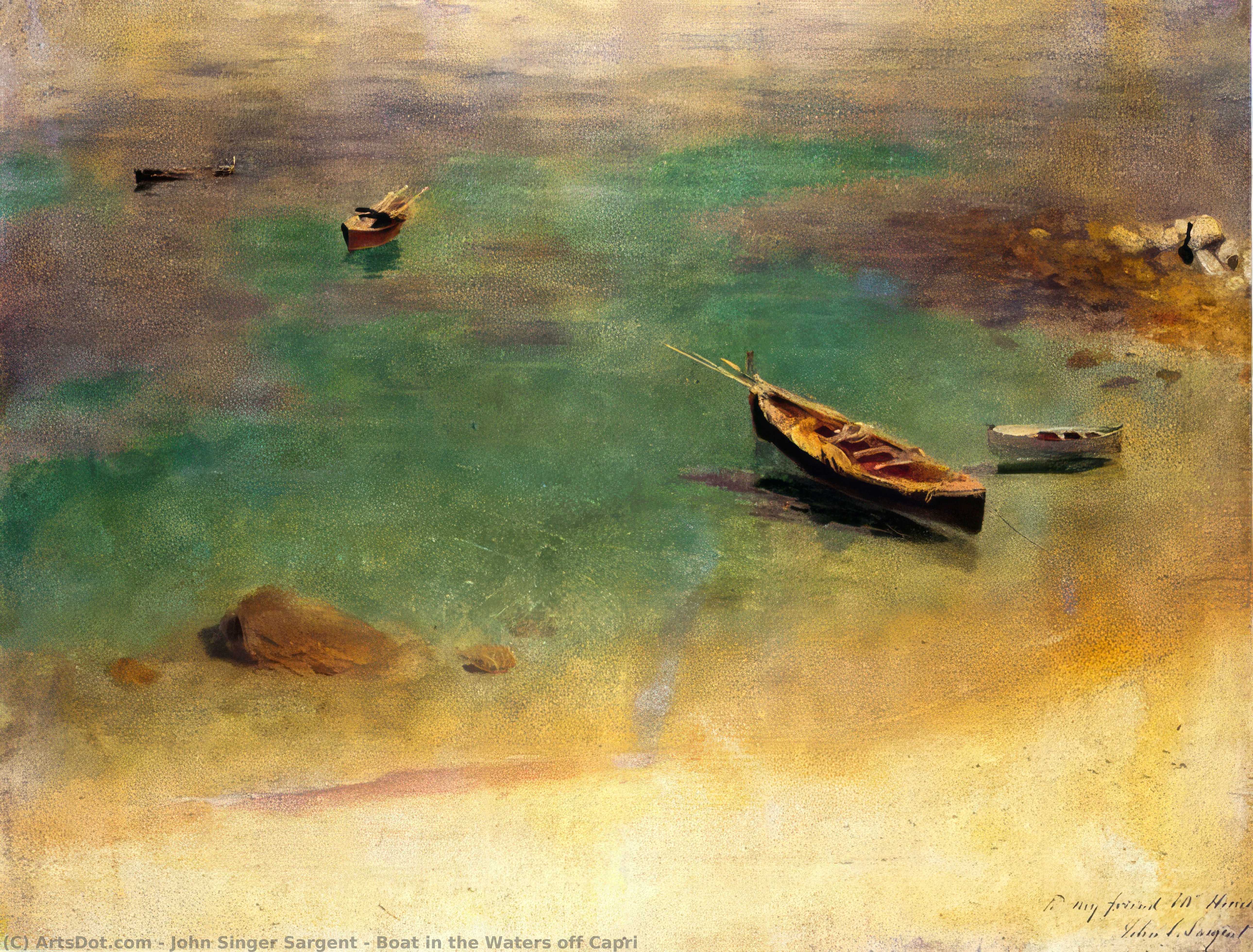 Boot In Den Gewässern Von Kapri — John Singer Sargent