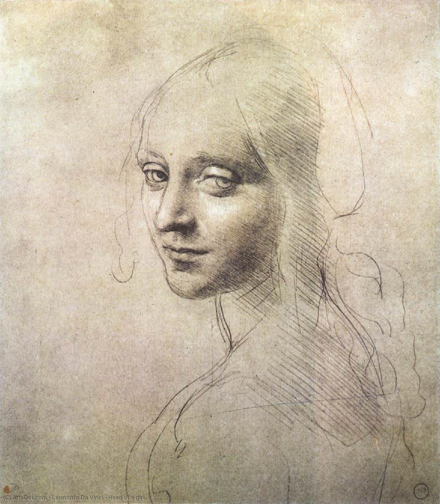 Kopf Eines Mädchens — Leonardo Da Vinci