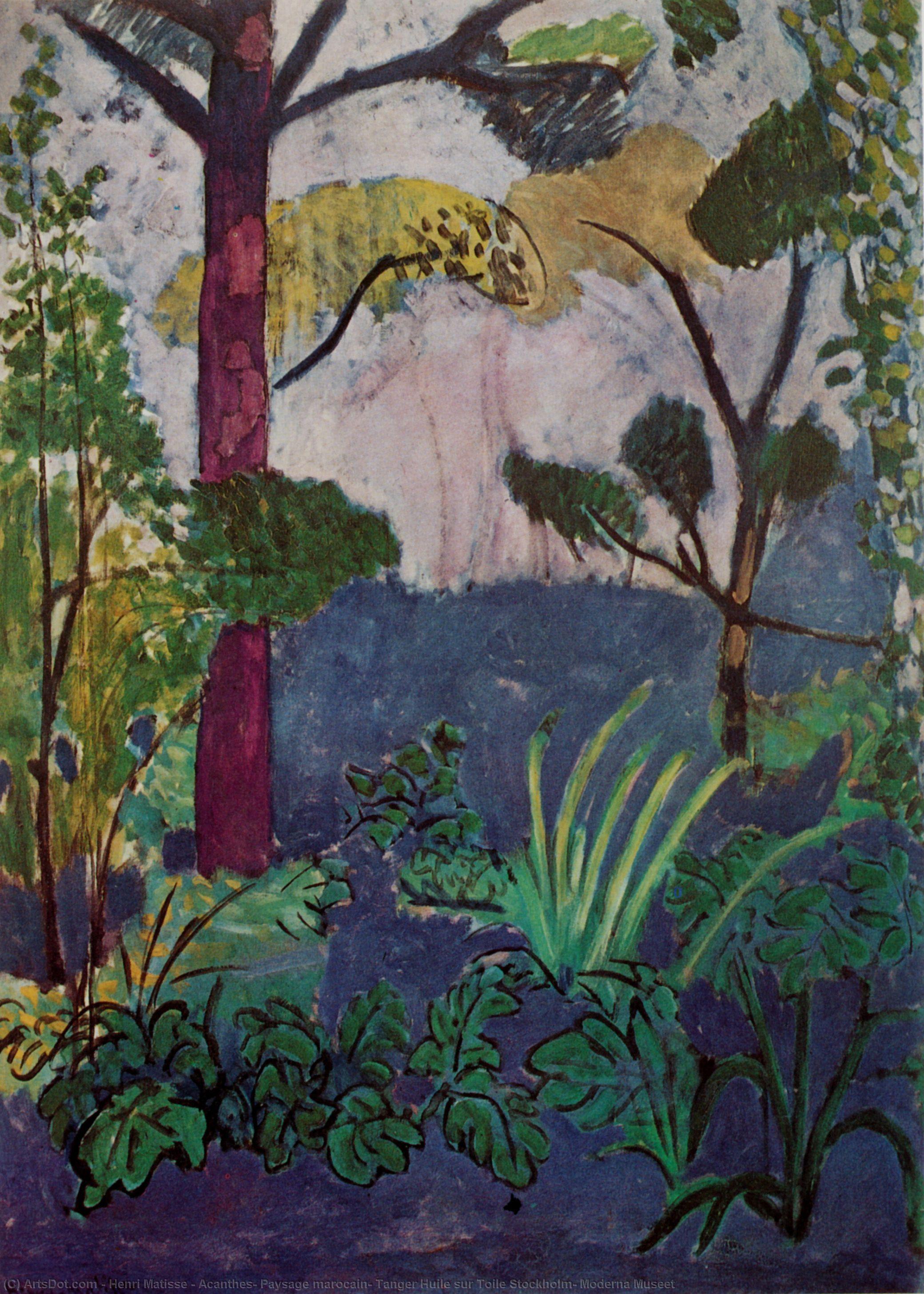Acanthes, Marokkanlandskap, Tanger Oljefärgad Duk Stockholms Moderna Musee — Henri Matisse