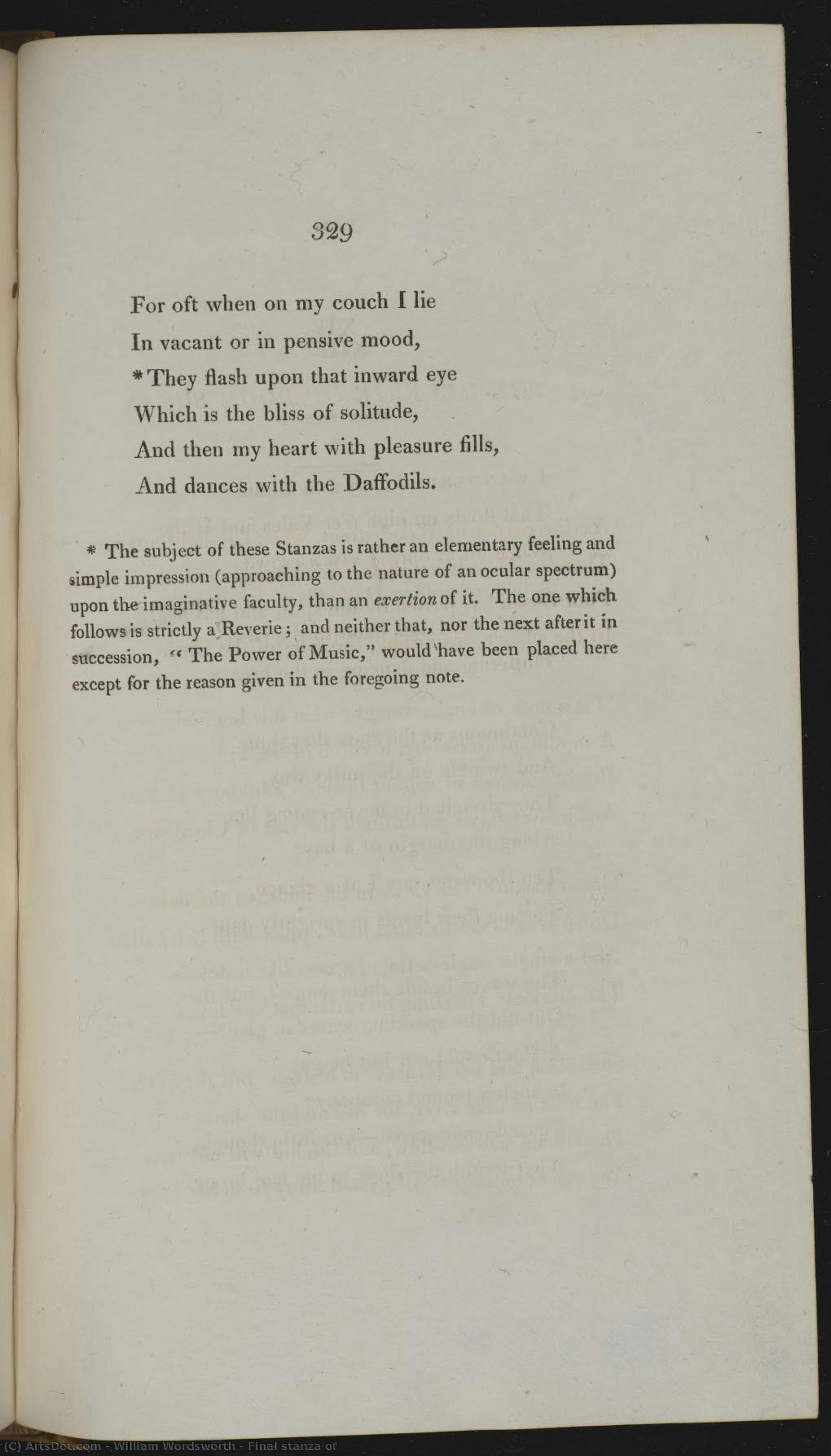 Final Stanza Of — William Wordsworth