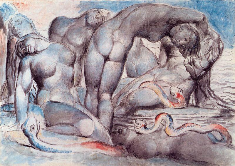 Vanni Fucci Hace Un Gesto Blasfematorio - Ein Obszöner Akt Von William Blake — William Blake