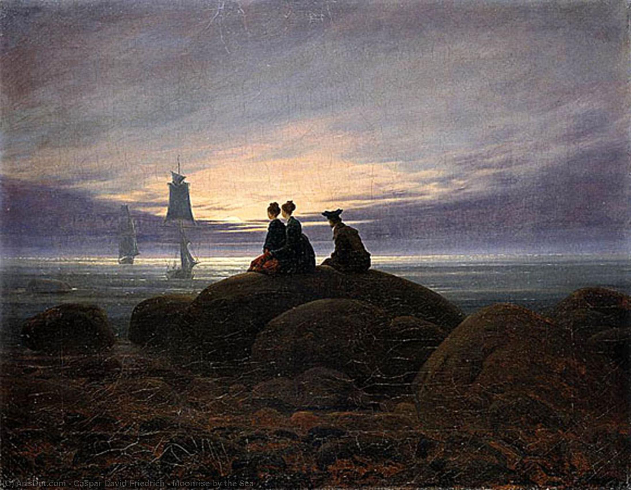 Lua Nas Águas Do Mar — Caspar David Friedrich