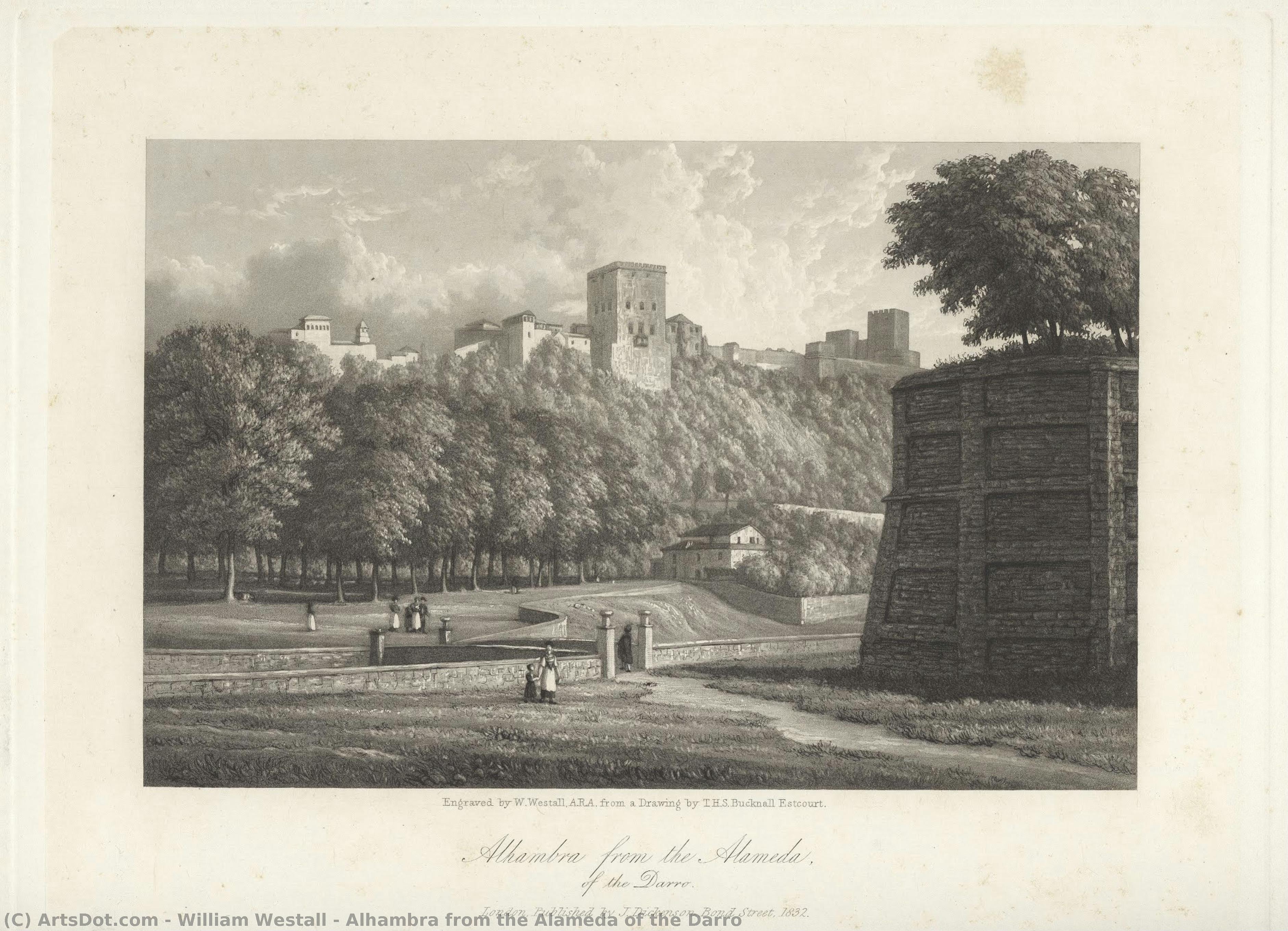 L'alhambra Dall'alameda Del Darro — William Westall