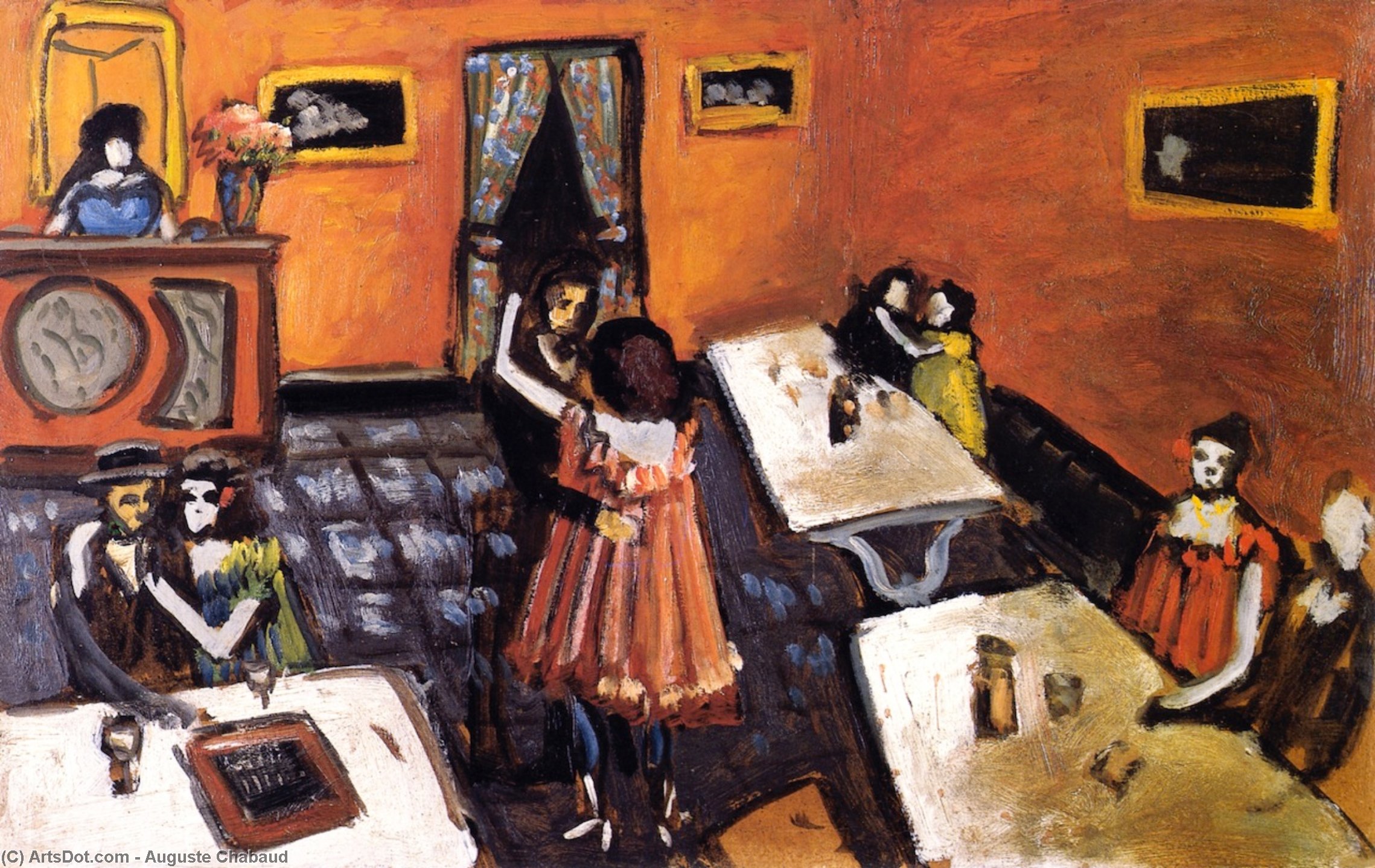 Couples In A Bistro — Auguste Chabaud