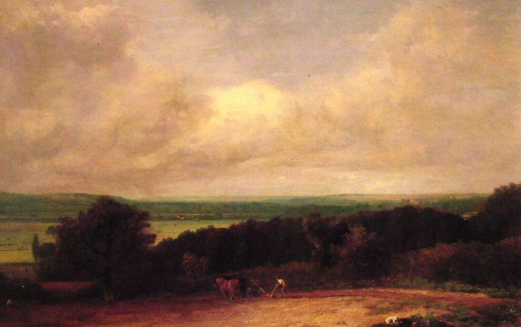 Landschaft Mit Pflugarbeit In Suffolk — John Constable