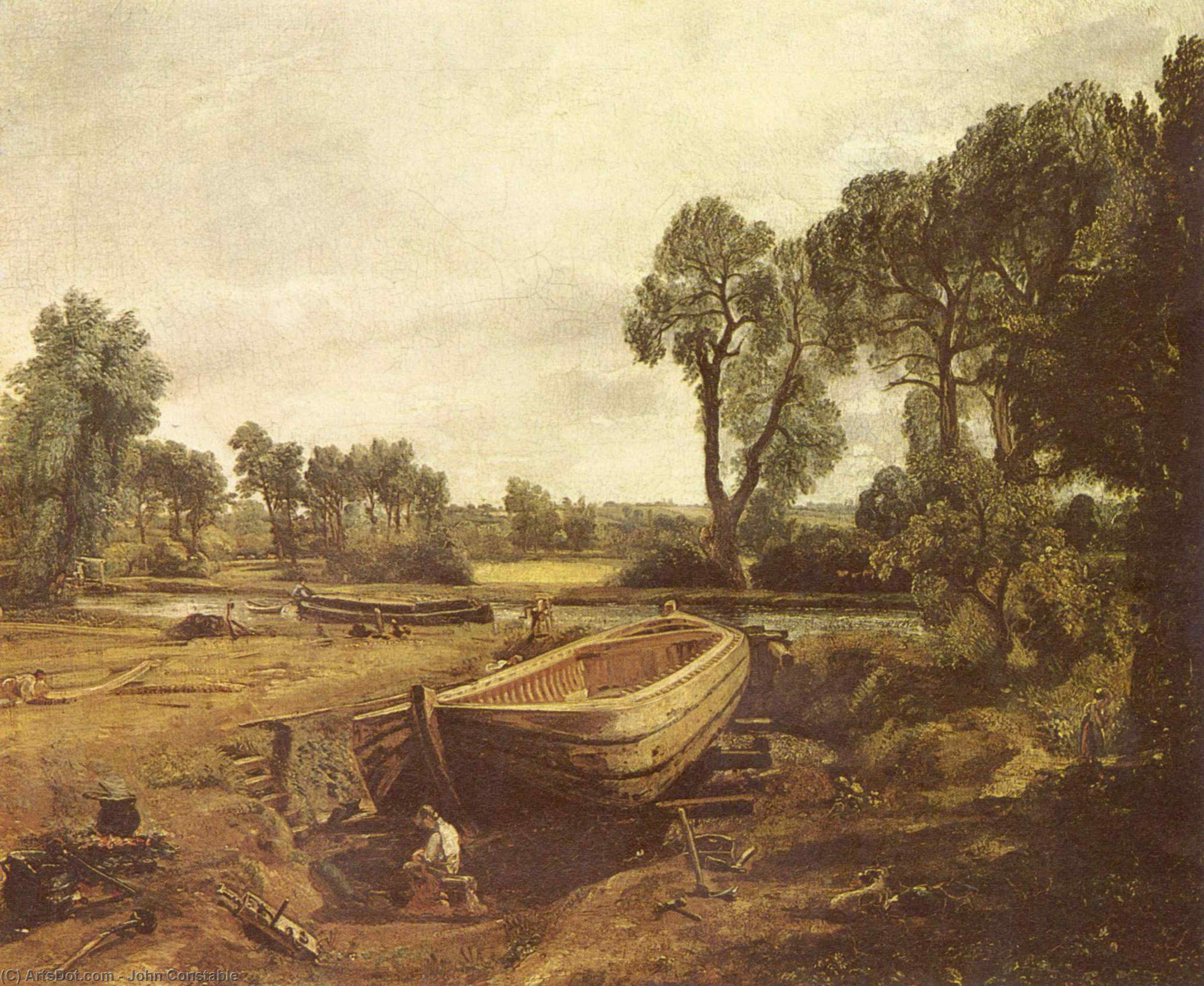 Boat Building — John Constable