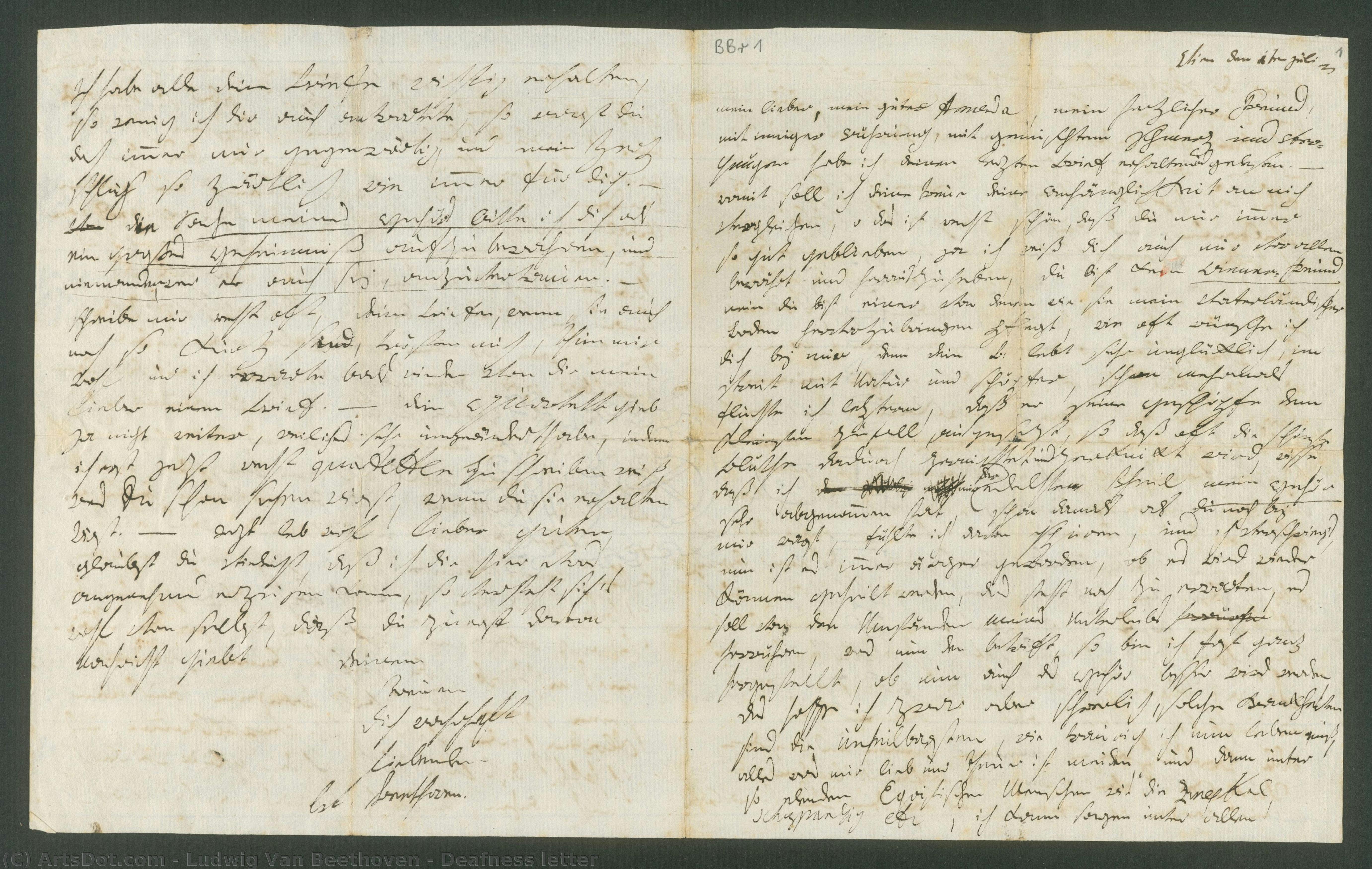 Deafness Letter — Ludwigas Van Beethovenas