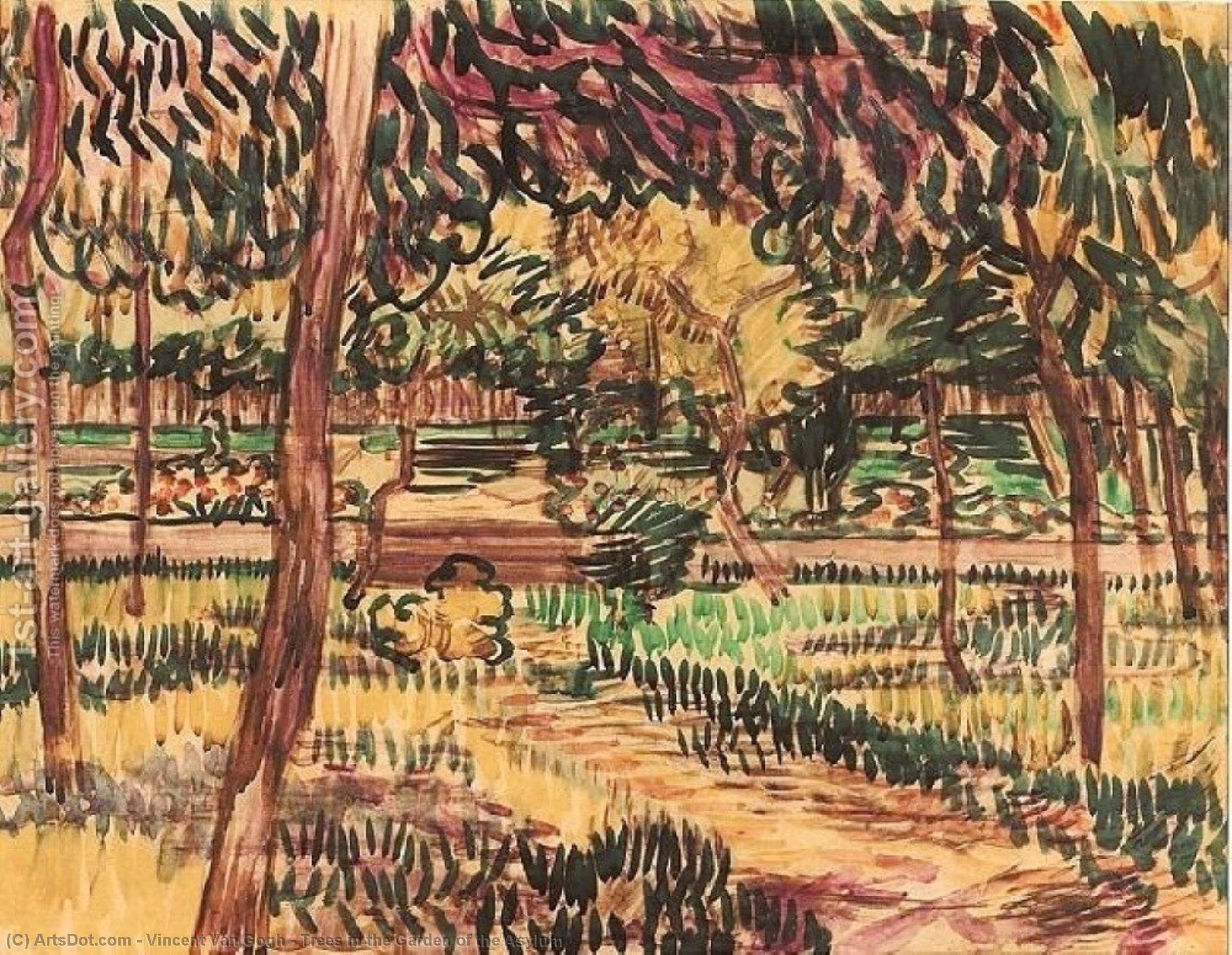 Árvores No Jardim Do Asilo — Vincent Willem Van Gogh