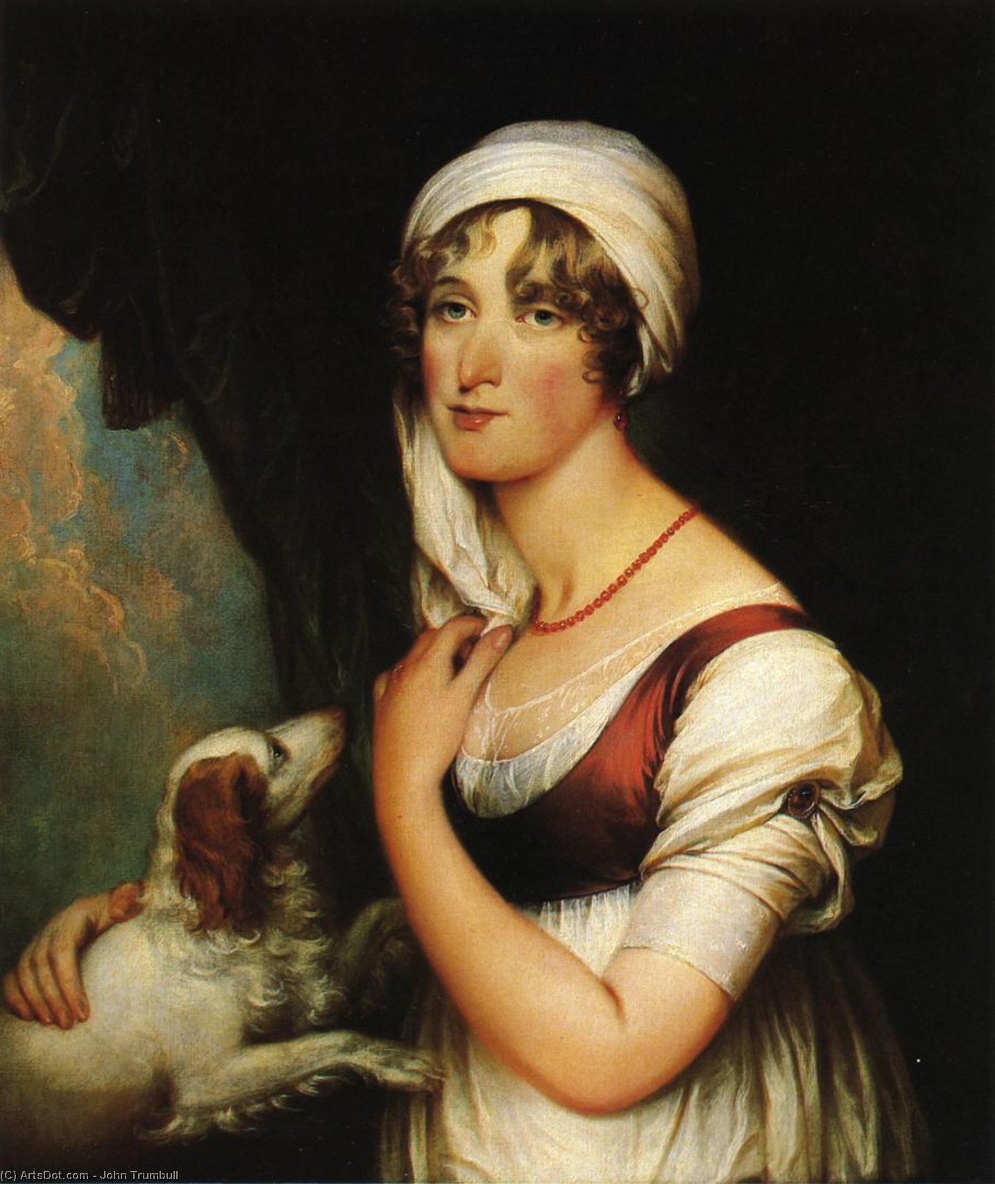 Sarah Trumbull With A Spaniel — John Trumbull