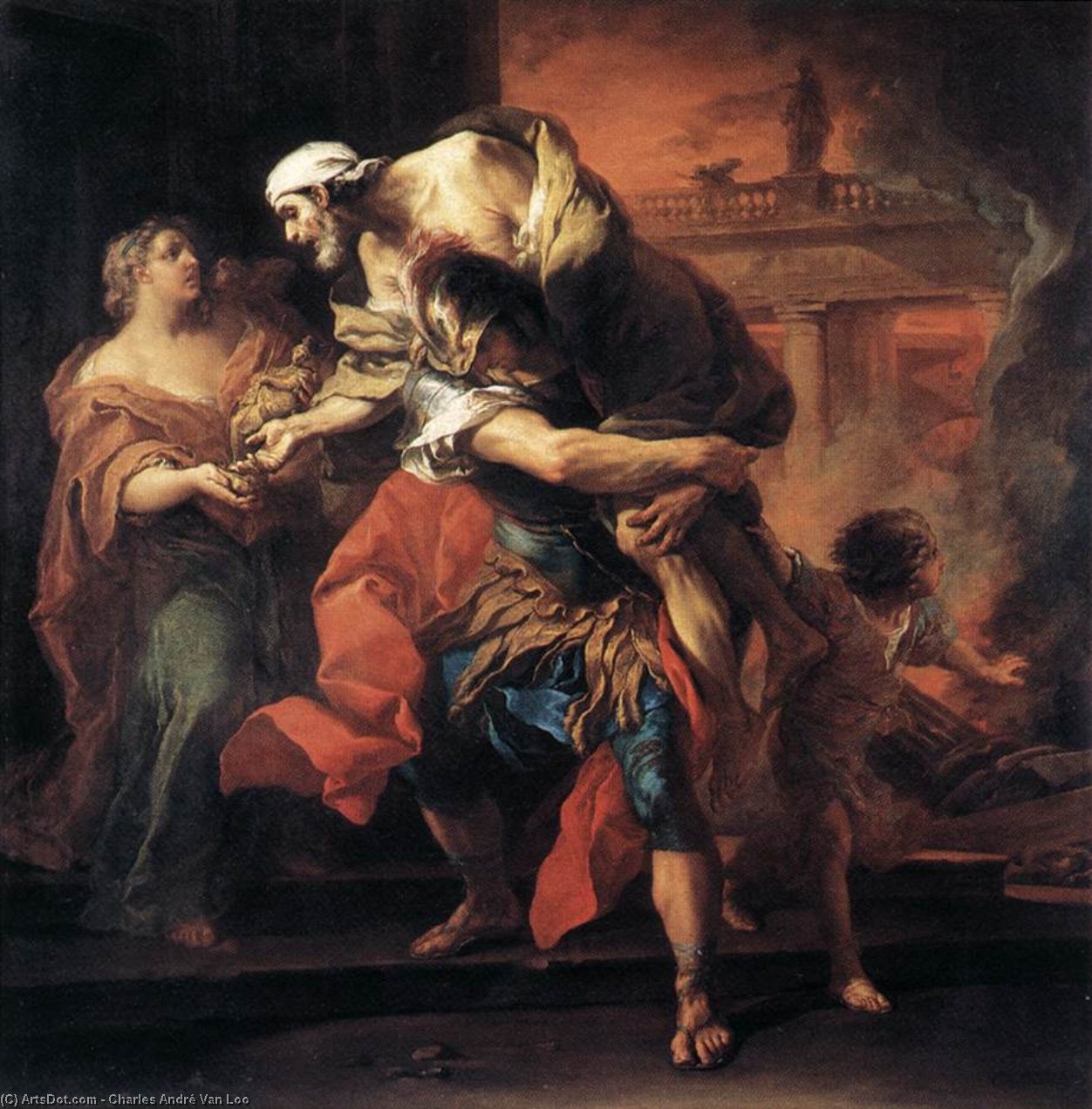 Aeneas Carrying Anchises — Charles-andré Van Loo