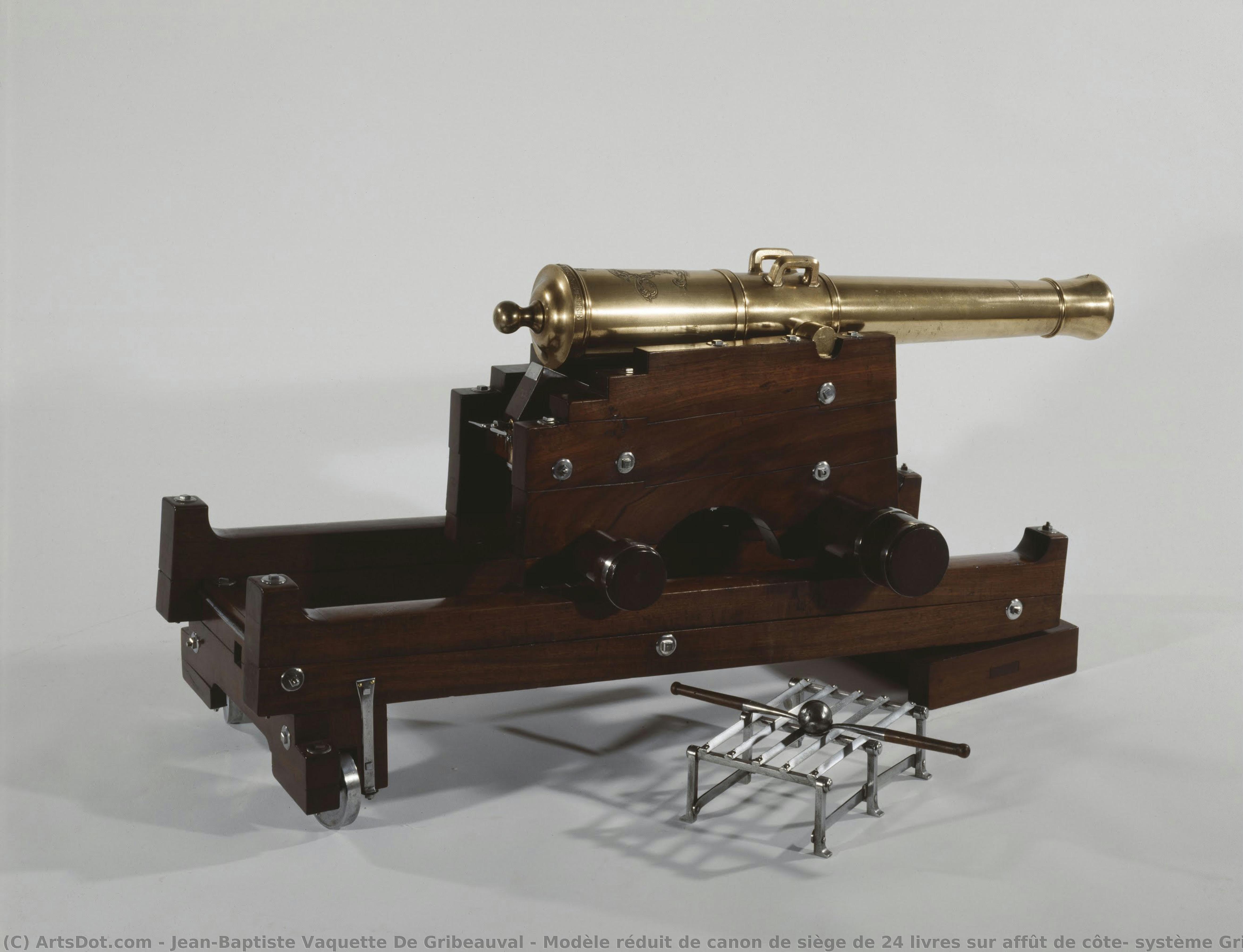 Modèle Réduit De Canon De Siège De 24 Livres Sur Affût De Côte, Système Gribeauval - Modello In Miniatura Di Obice Da 24 Libbre Su Affût Di Costa, Sistema Gribeauval — Jean-baptiste Vaquette De Gribeauval
