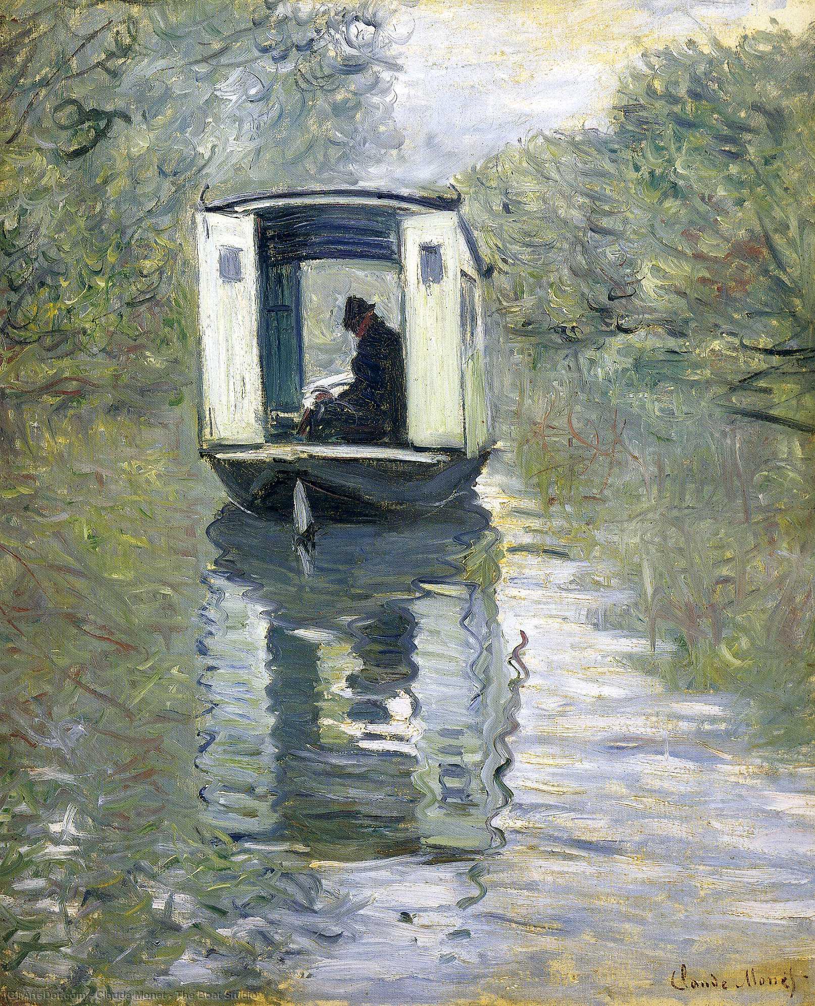 The Boat Studio (le Bateau-atelier) – კლოდ მონეს ნამუშევარი, სადაც ოსტვაგ ბუდანიც შეხვედრას მოახვედრა, და შეცვალა მის ხელოვნებაში. ეს არის იმპრესიონისტი სტილის გამორჩეული ნიმუში, რომელიც ასახავს მონეს სიყვარულს ნატურალურ სამყაროს დეტალურად აღმოსაჩენად. ამ — კლოդ მონე