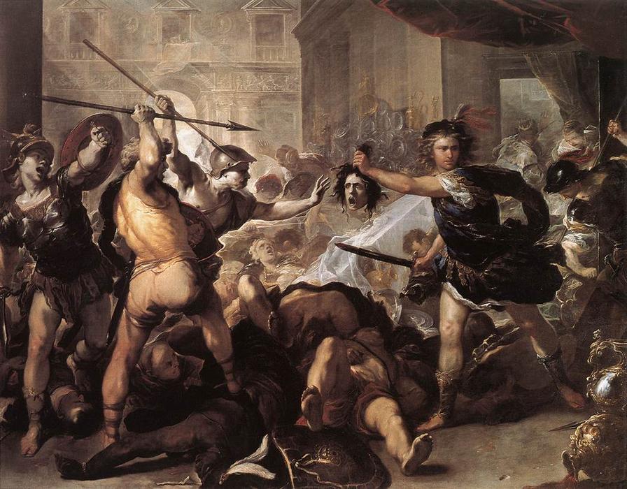 Perseus Kæmper Mod Phineus Og Hans Følgeslag — Luca Giordano