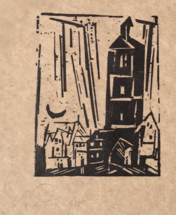 Building With Crescent Moon — Lyonel Feininger