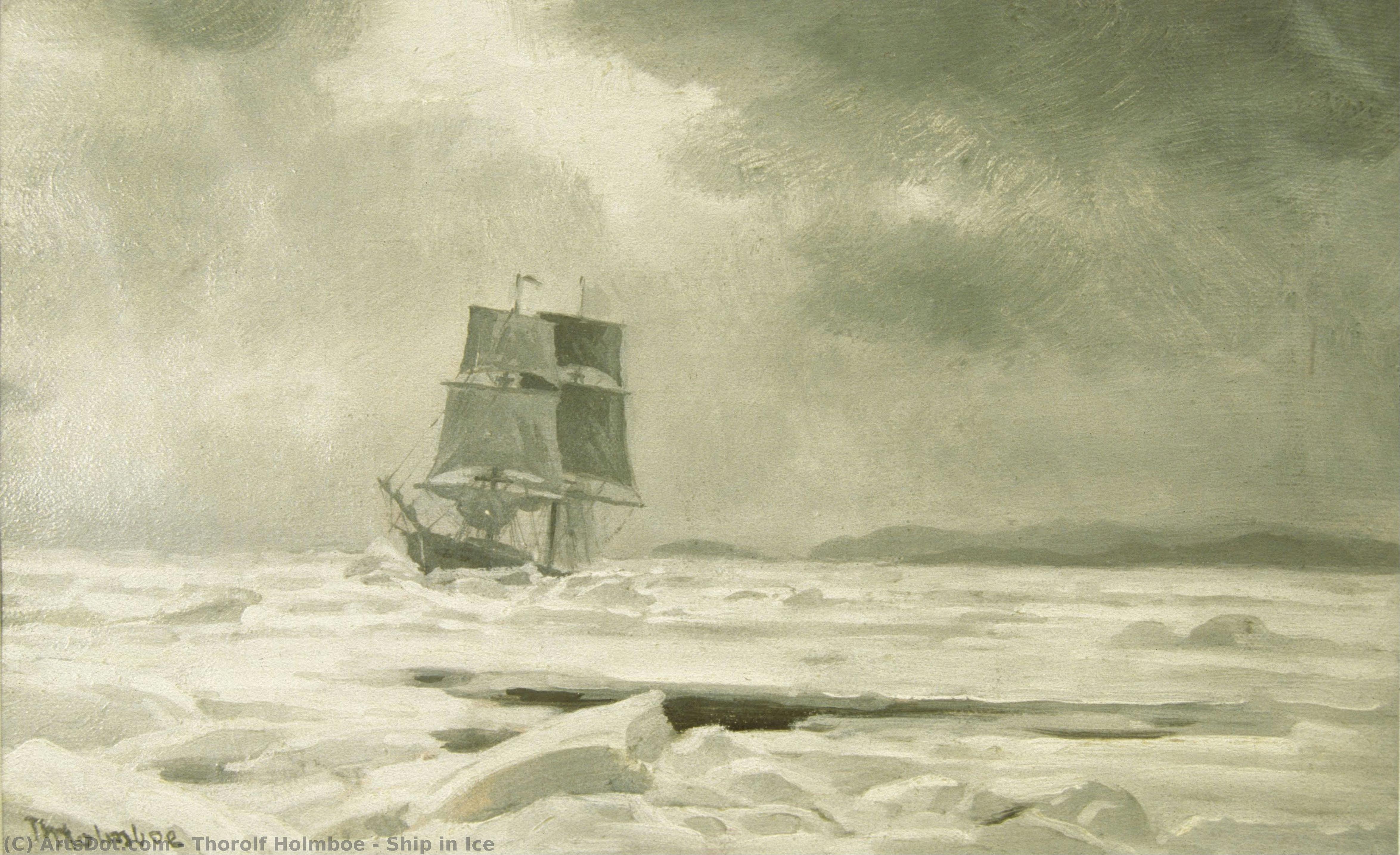Ship In Ice — Thorolf Holmboe