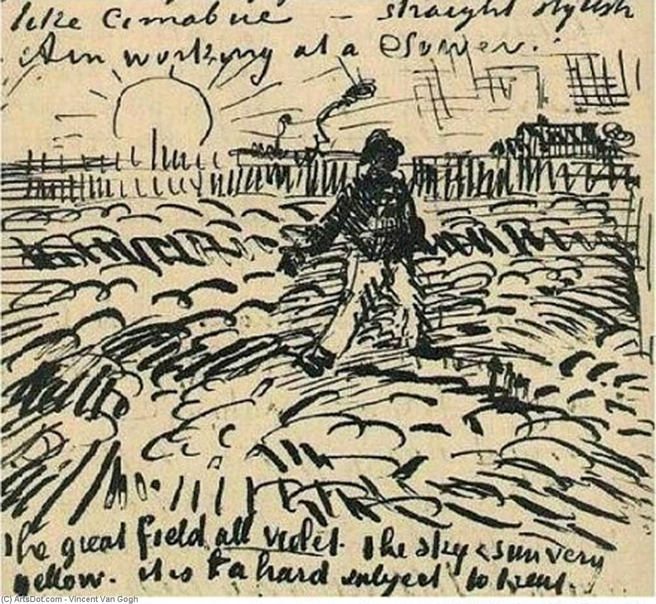 Sower With Setting Sun — Vincent Willem Van Gogh