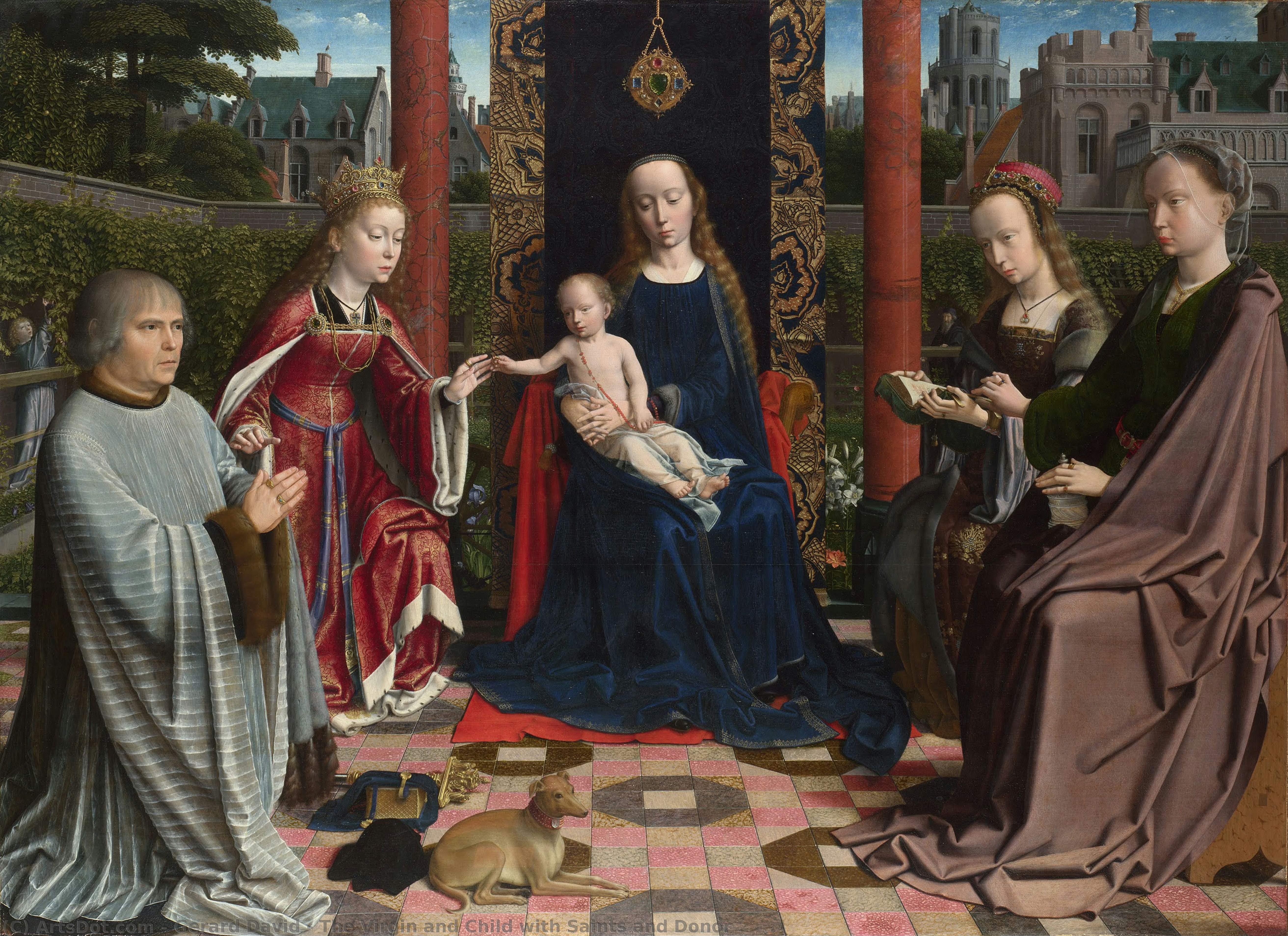 Prorodce Marií A Dítě S Svatými — Gerard David