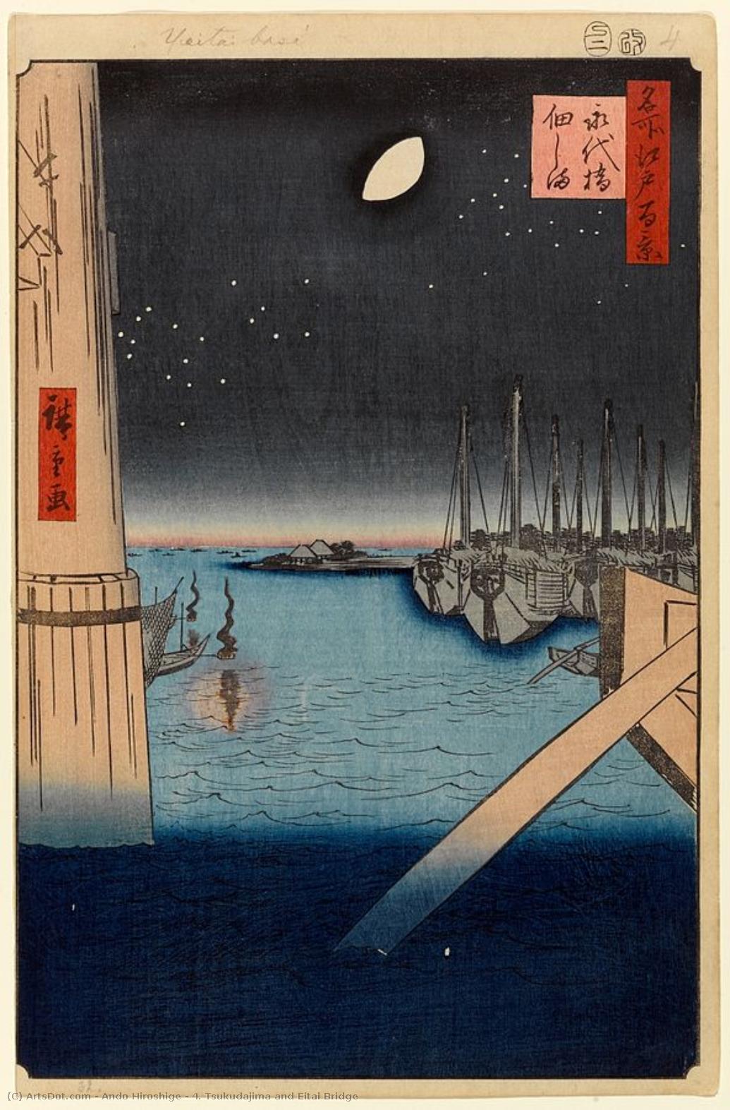4. Tsukudajima And Eitai Bridge — Hiroshige