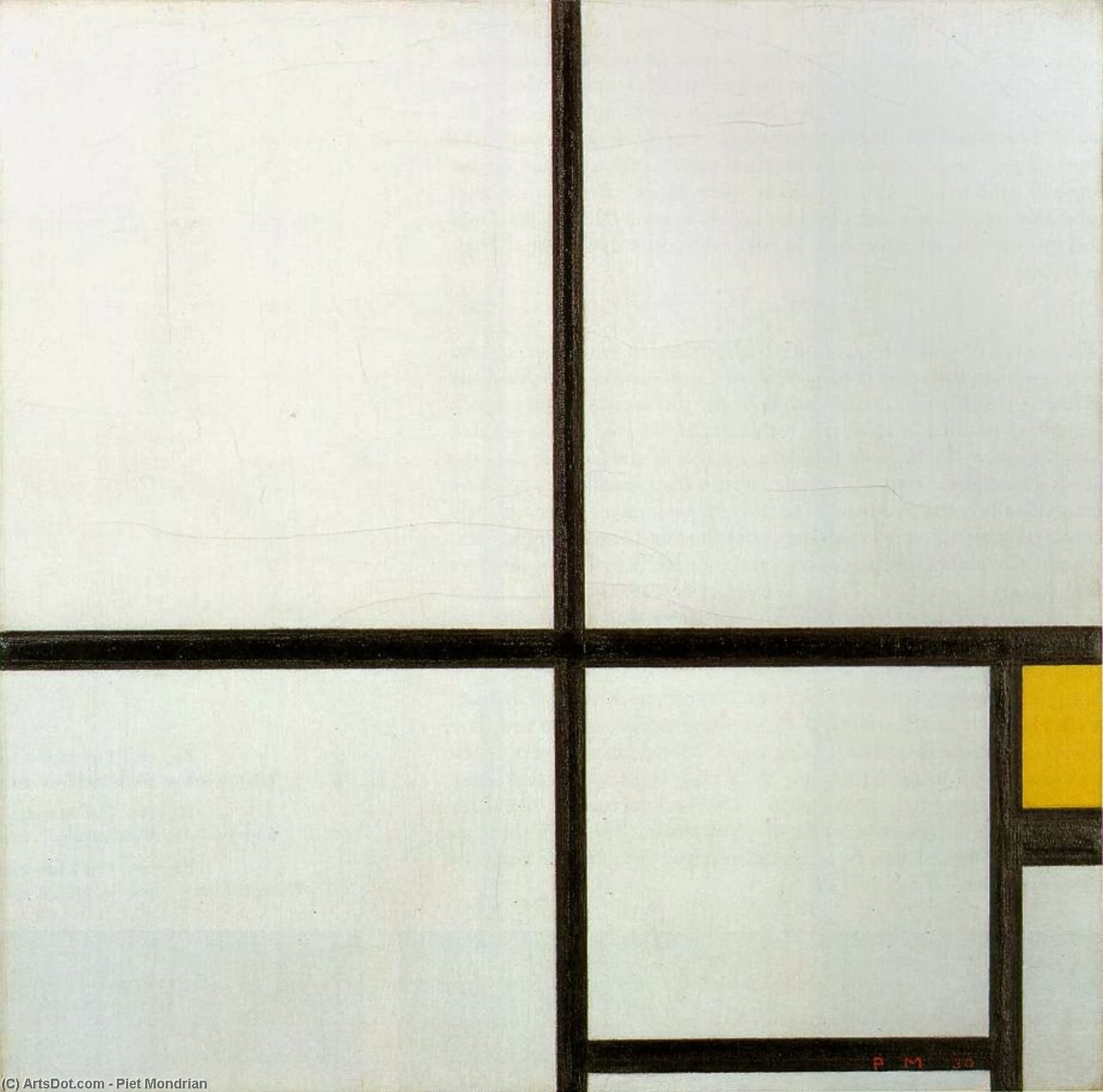 Composition With Yellow Patch, Ku — Piet Mondrijan