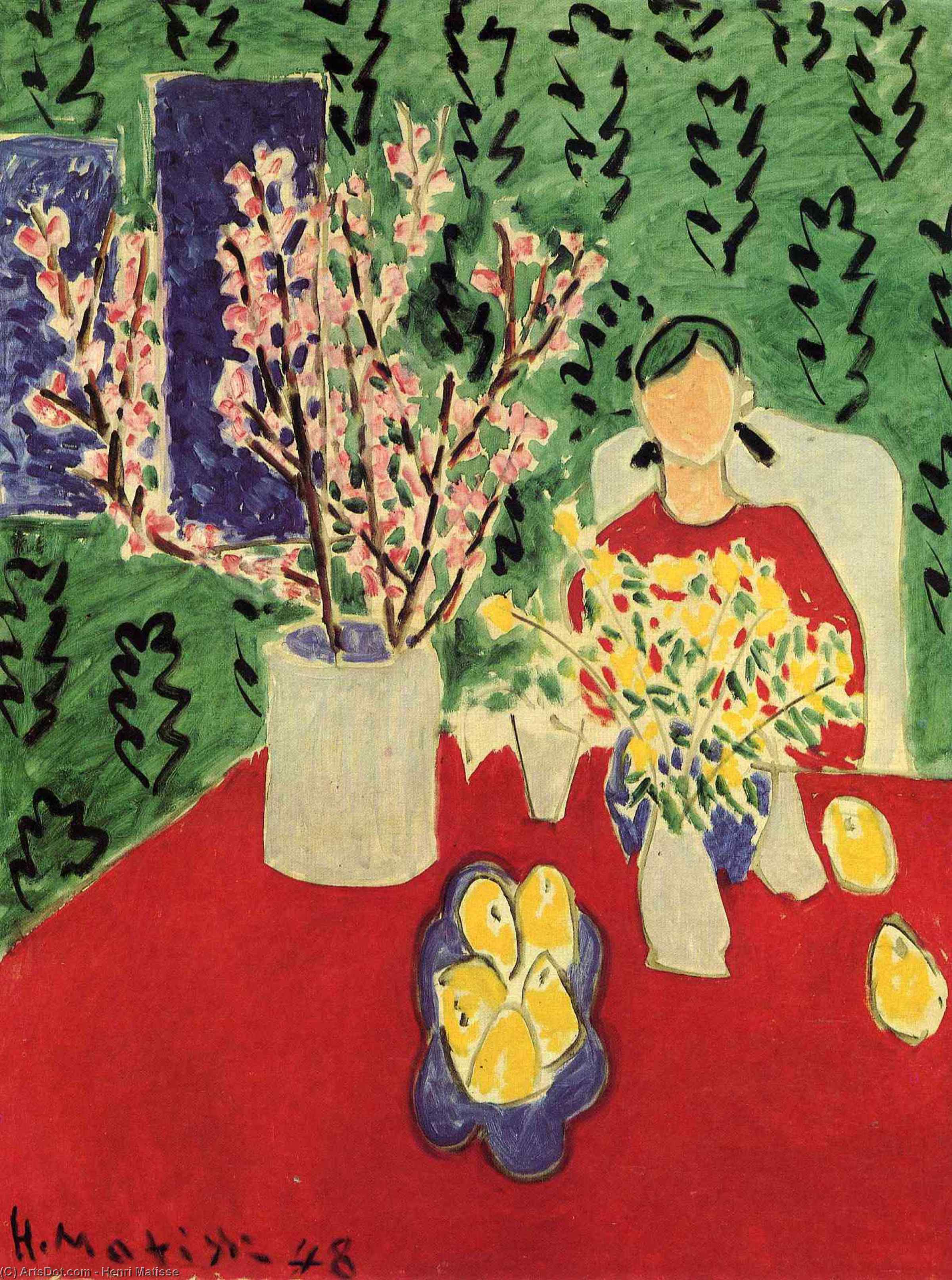 Plum Blossoms, Green Background — Henri Matisse