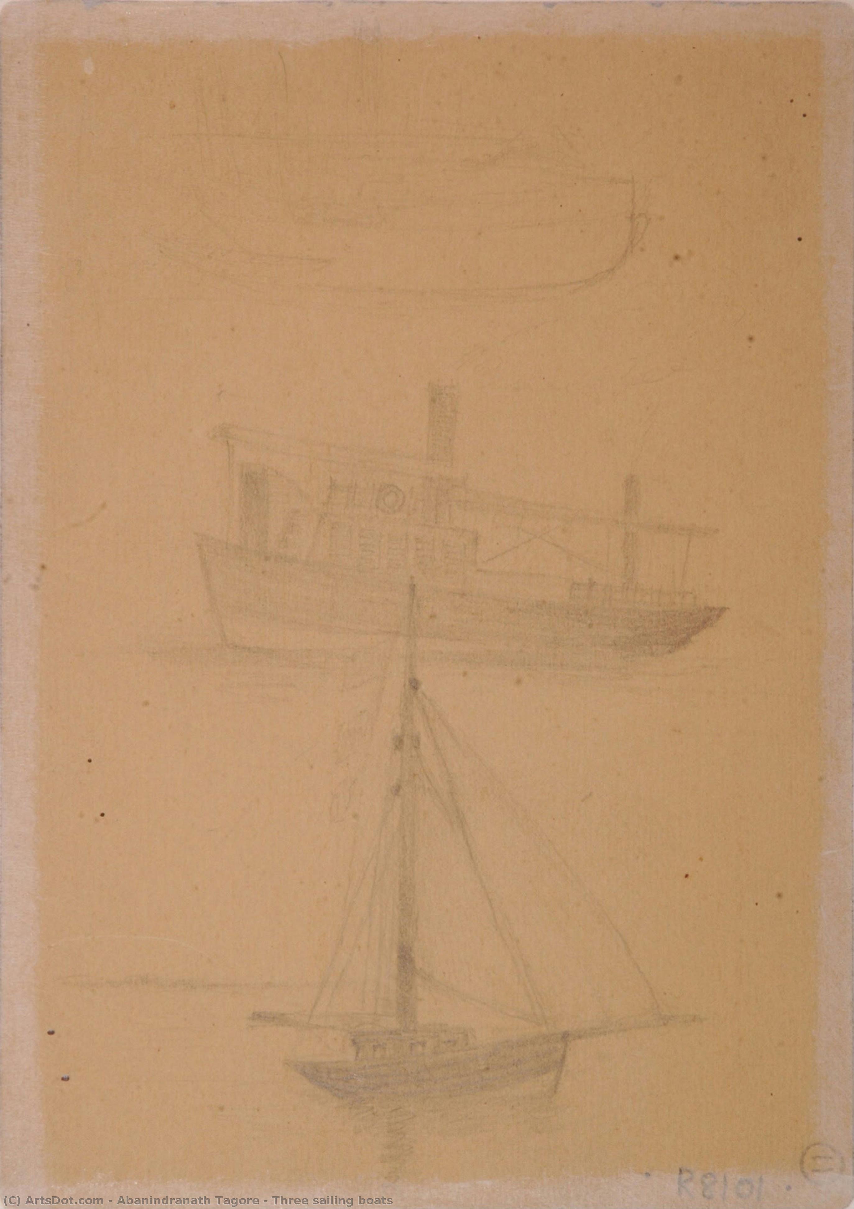 Three Sailing Boats — Abanindranath Tagore