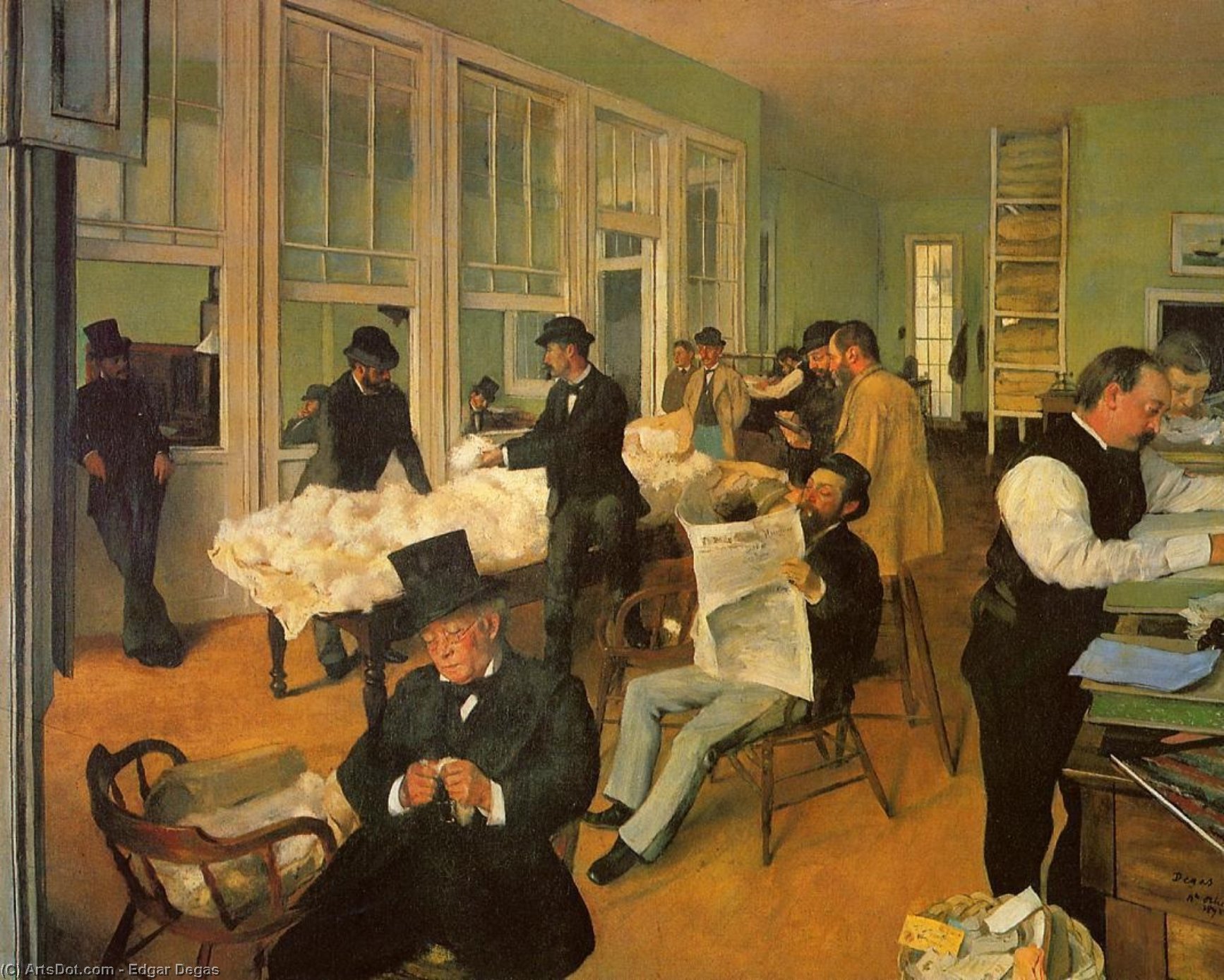 Degas’s “the Cotton Exchange” Är Ett Mästerverk Som Fångar Essensen Av Livet I New Orleans Under Senare Delen Av 1870-talet Och Erbjuder En Unik Blandning Av Realism Och Impressionism.” — Hilaire-germain-edgar Degas
