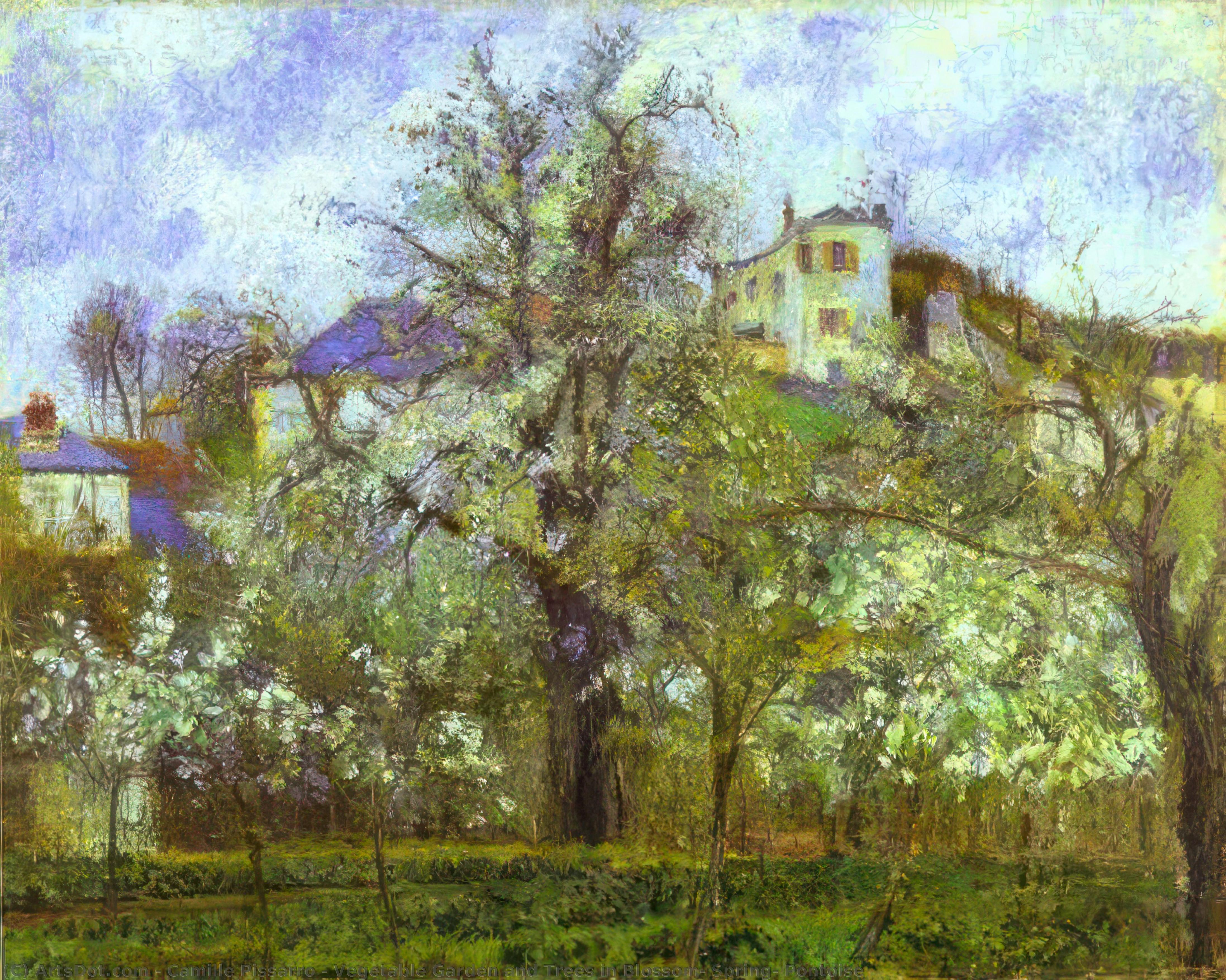 Szőlőültetvény És Virágzó Fák, Tavasszal, Pontoise — Pissarro