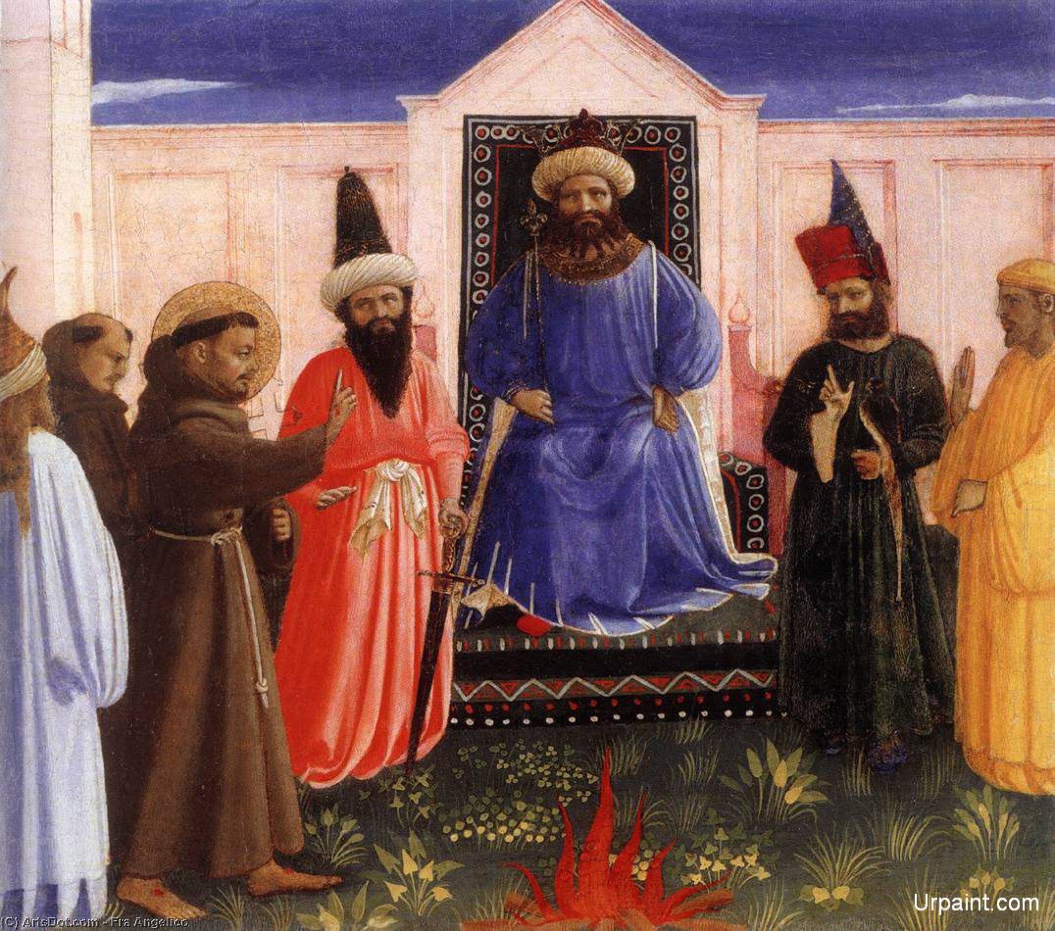 Fra Angelico—kuninkaan Salassaolon Koetus St. Francisille Ennen Sultania — Fra Angelico