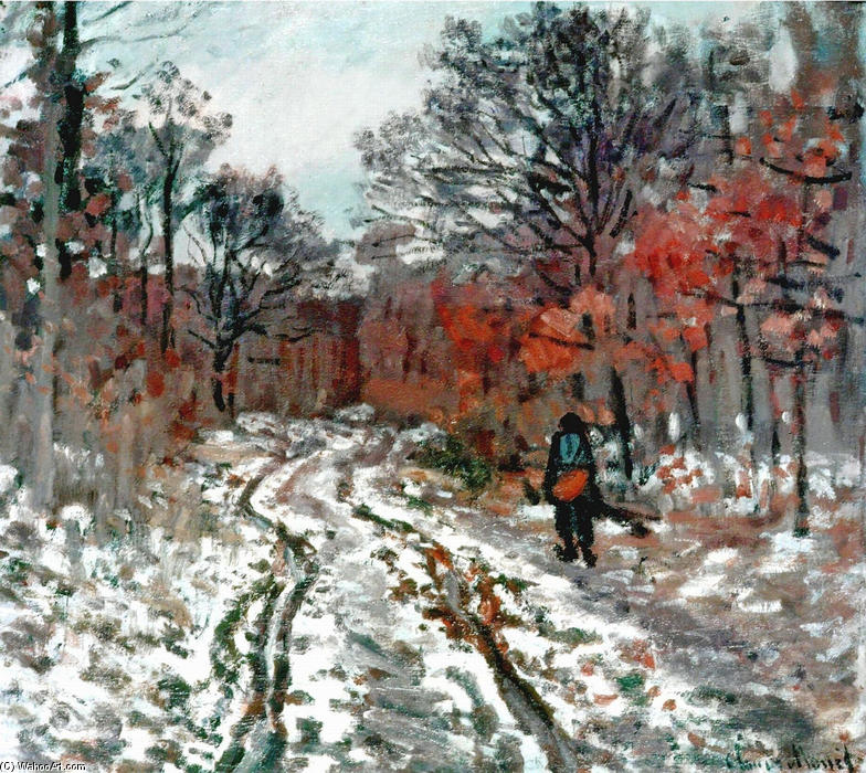Path Through The Forest, Snow Effect — Claude Monet