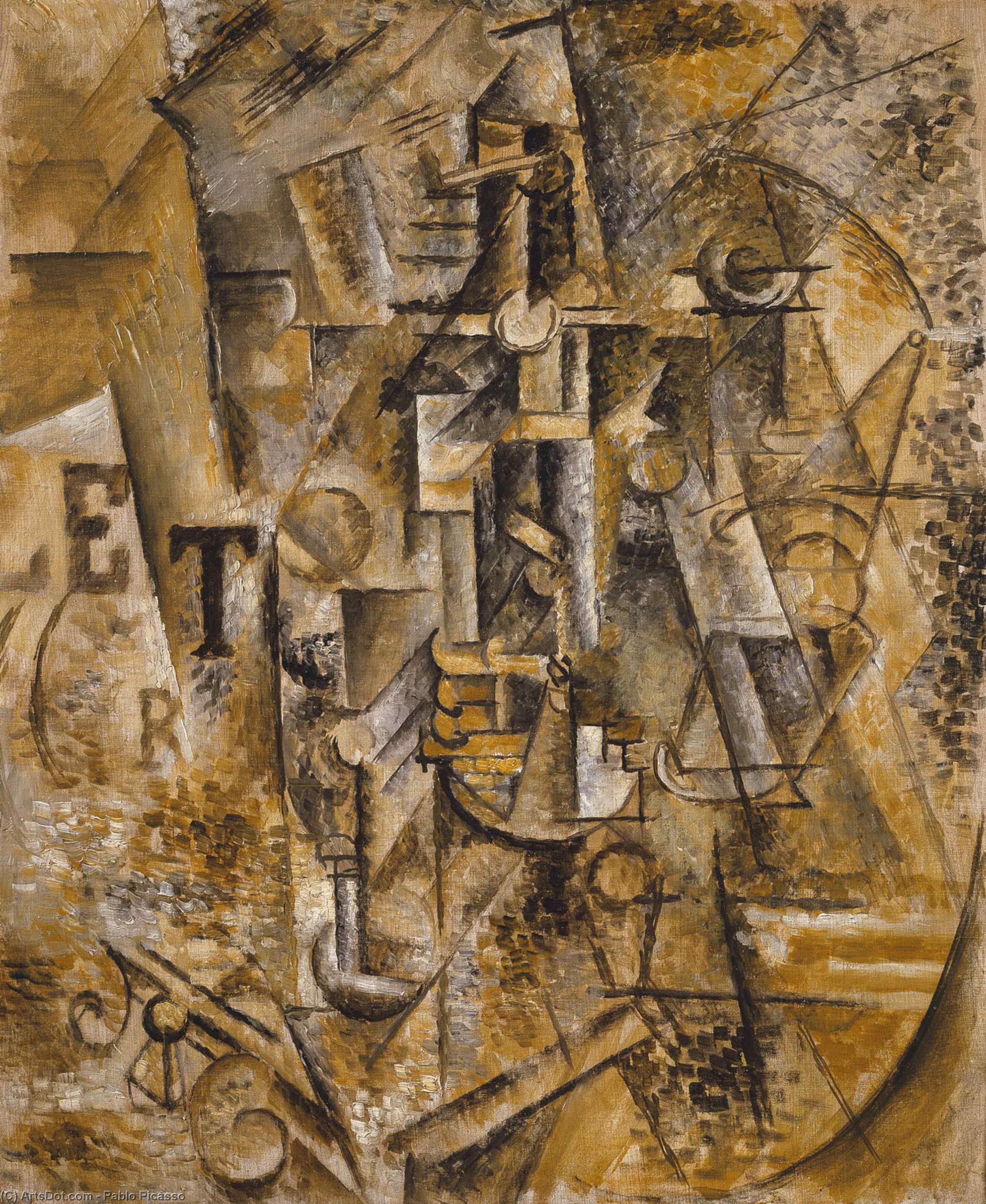 Still Life Mit Einer Flasche Rum — Pablo Picasso